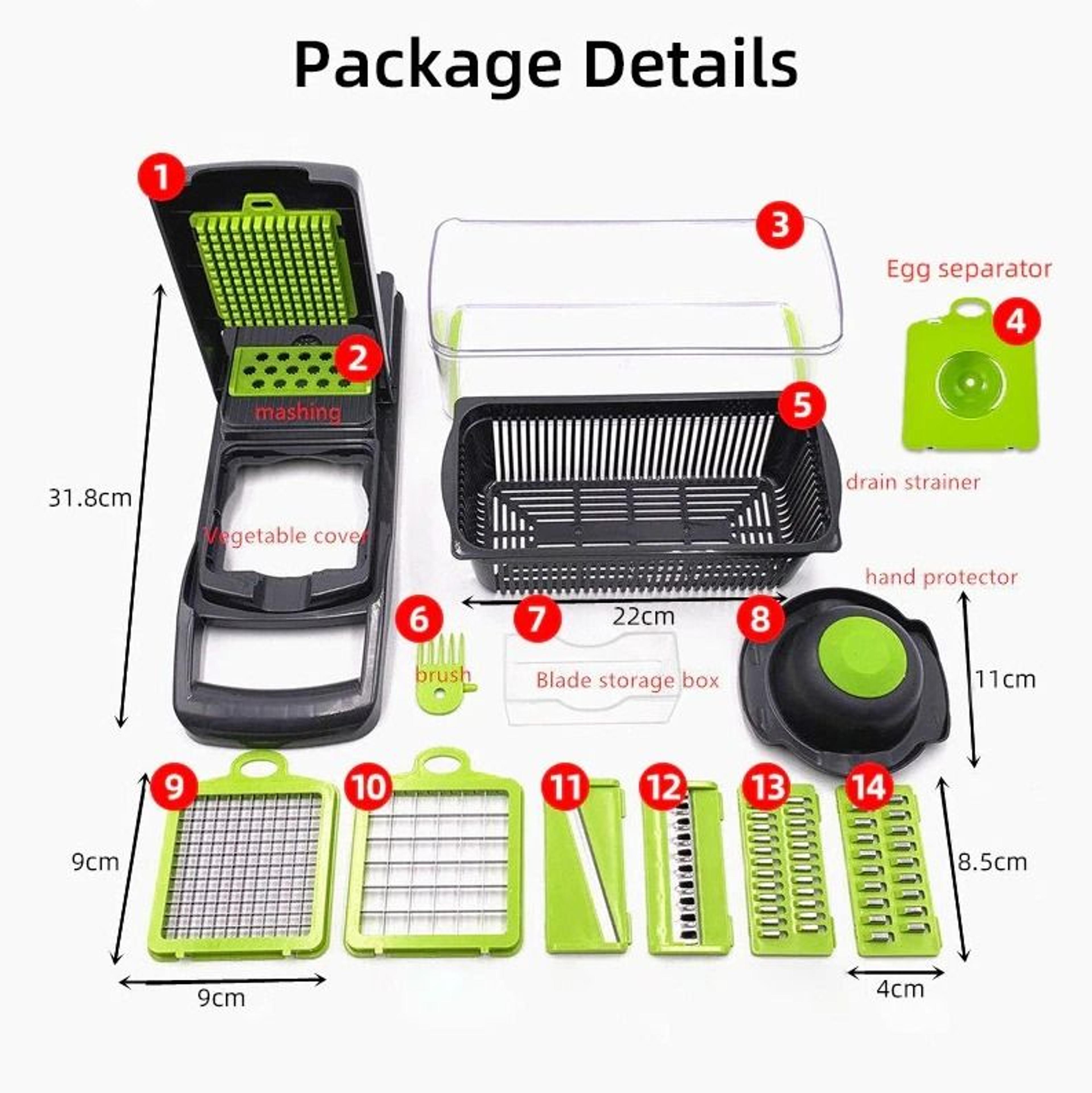 MultiFunction 15In1 Vegetable Fruit Chopper Veggie Dicer Slicer Cutter For Kitchen 8