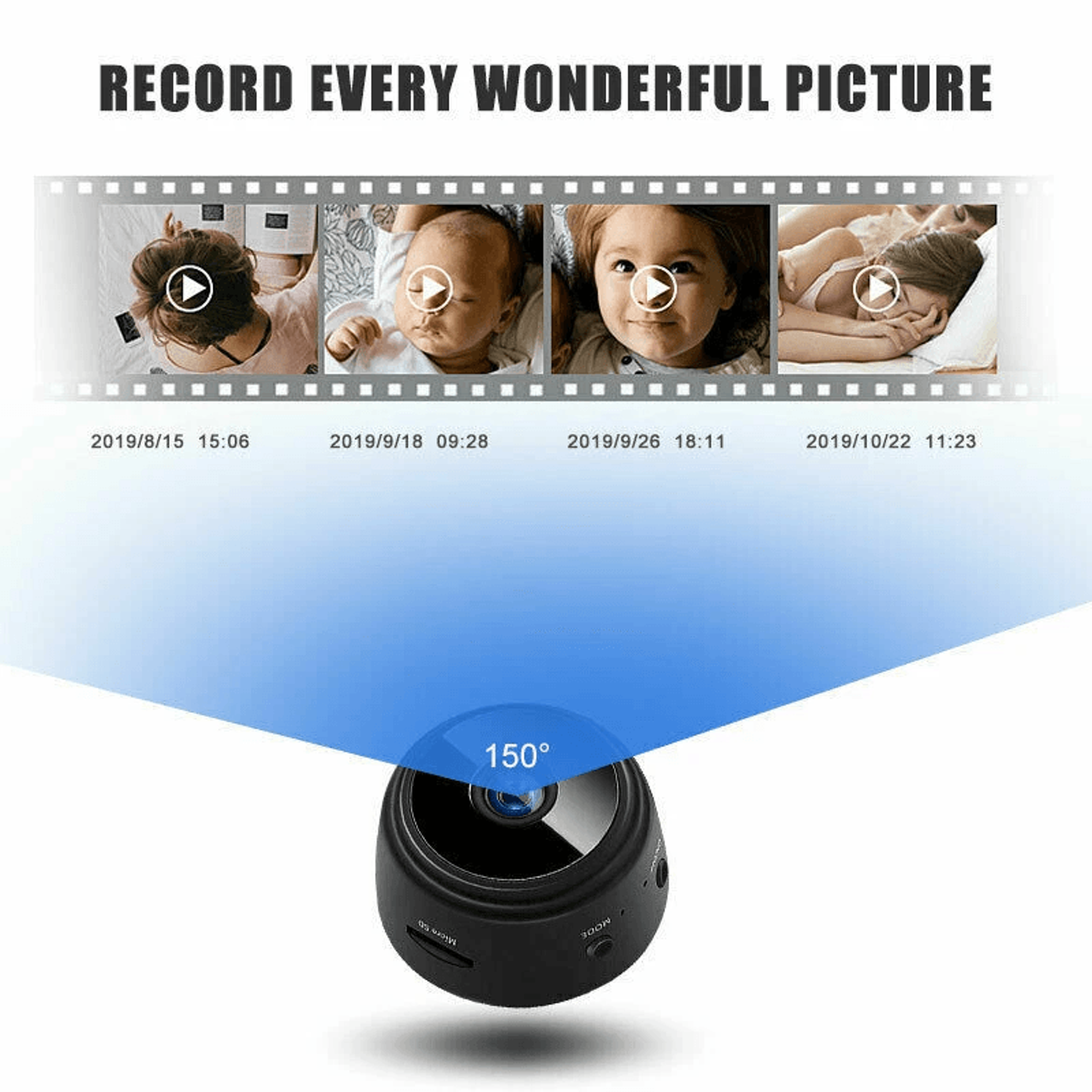 Wireless Record Camera Home Security DVR Mini WiFi IP Night Vision HD USB 6