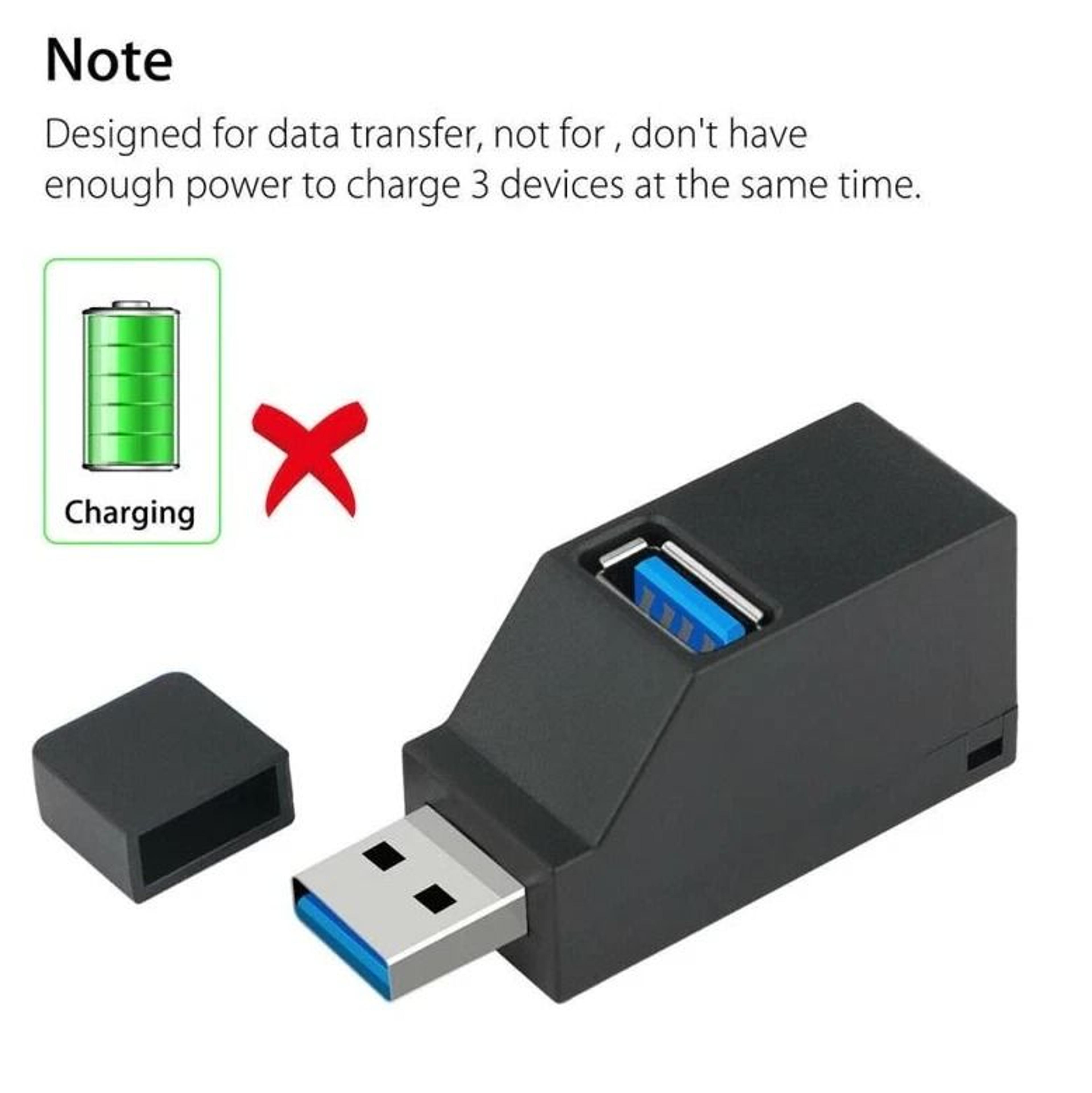 Portable High Speed 3 Port USB Hub Splitter Box For Laptop PC 1