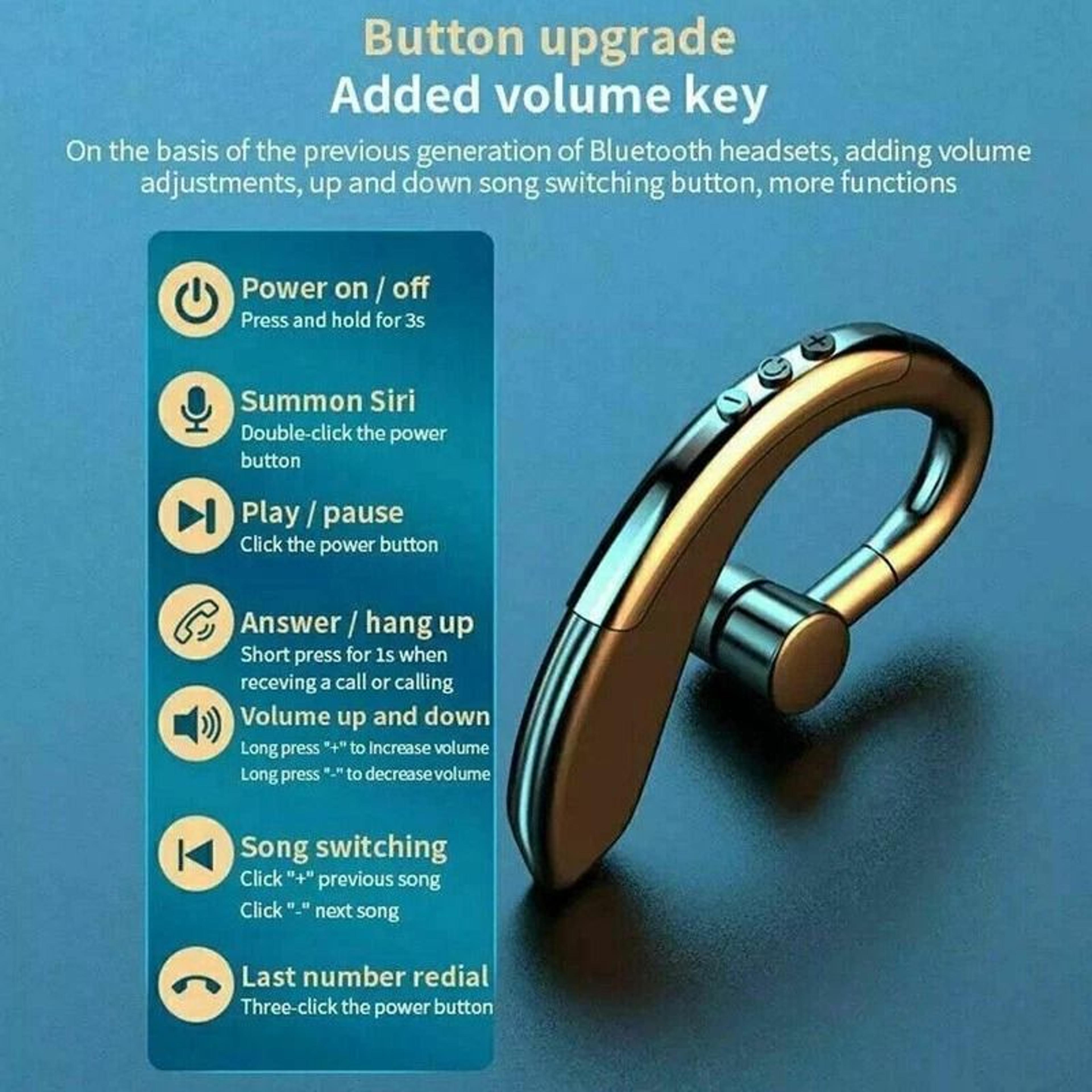 Noise Cancelling Wireless Bluetooth Earpiece Headset For Trucker Driving Earbuds 5