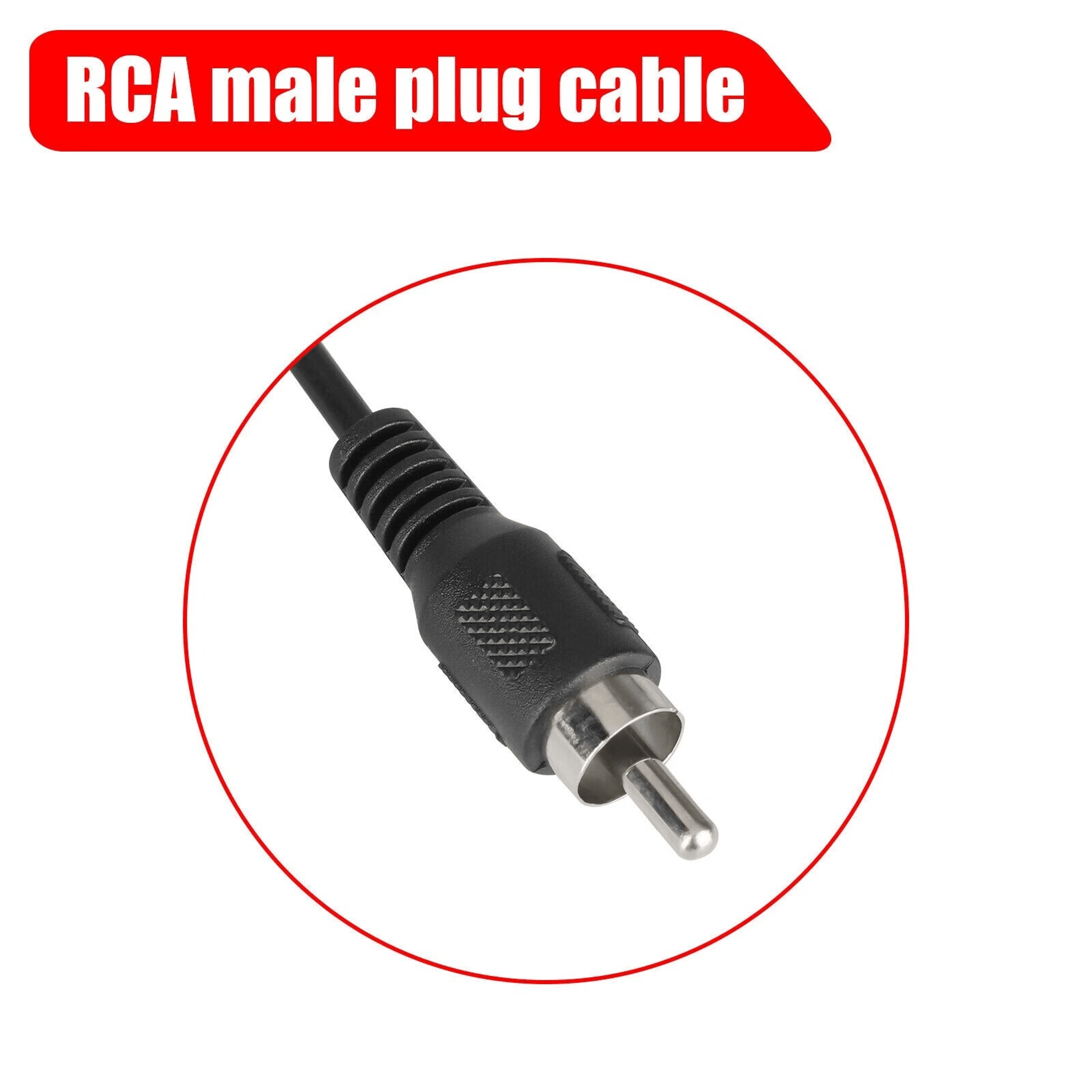 Bare Wire Audio Speaker Subwoofer HDTV Cable Cord RCA Male Plug To Adapter Connector 3