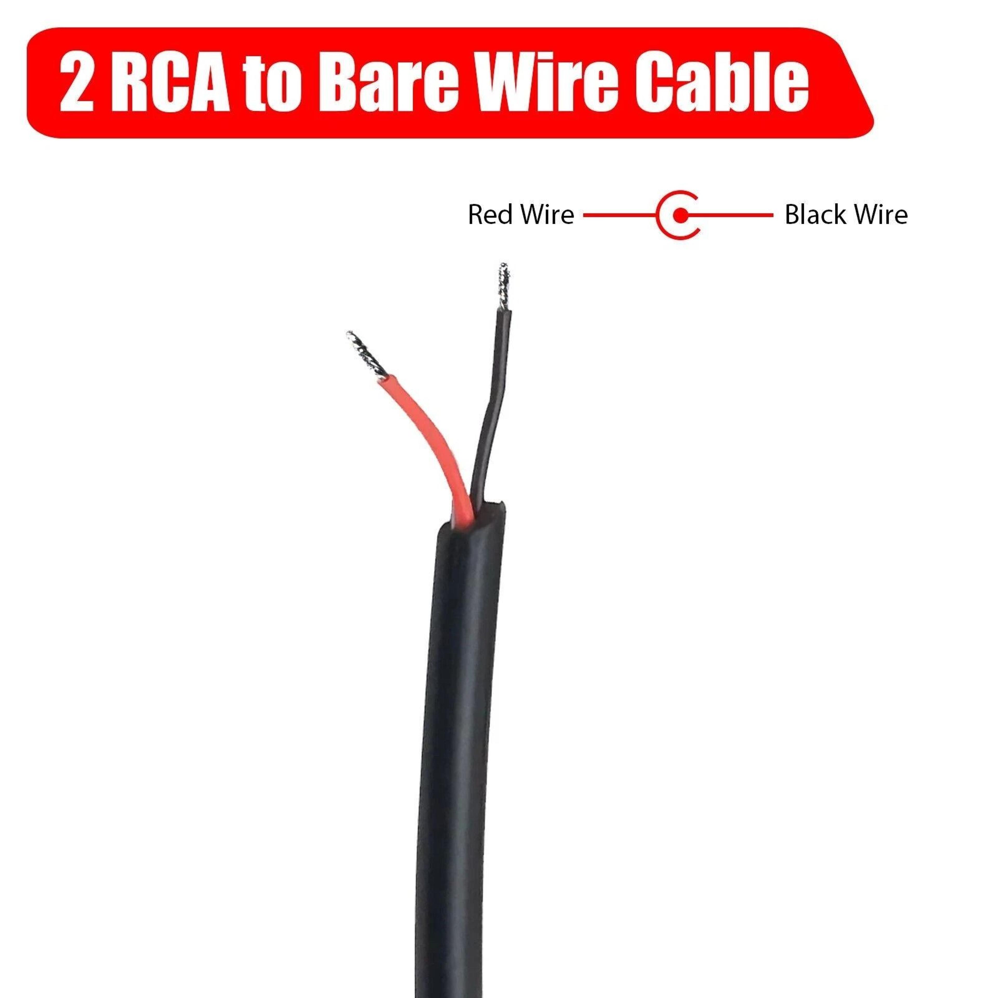 Bare Wire Audio Speaker Subwoofer HDTV Cable Cord RCA Male Plug To Adapter Connector 4