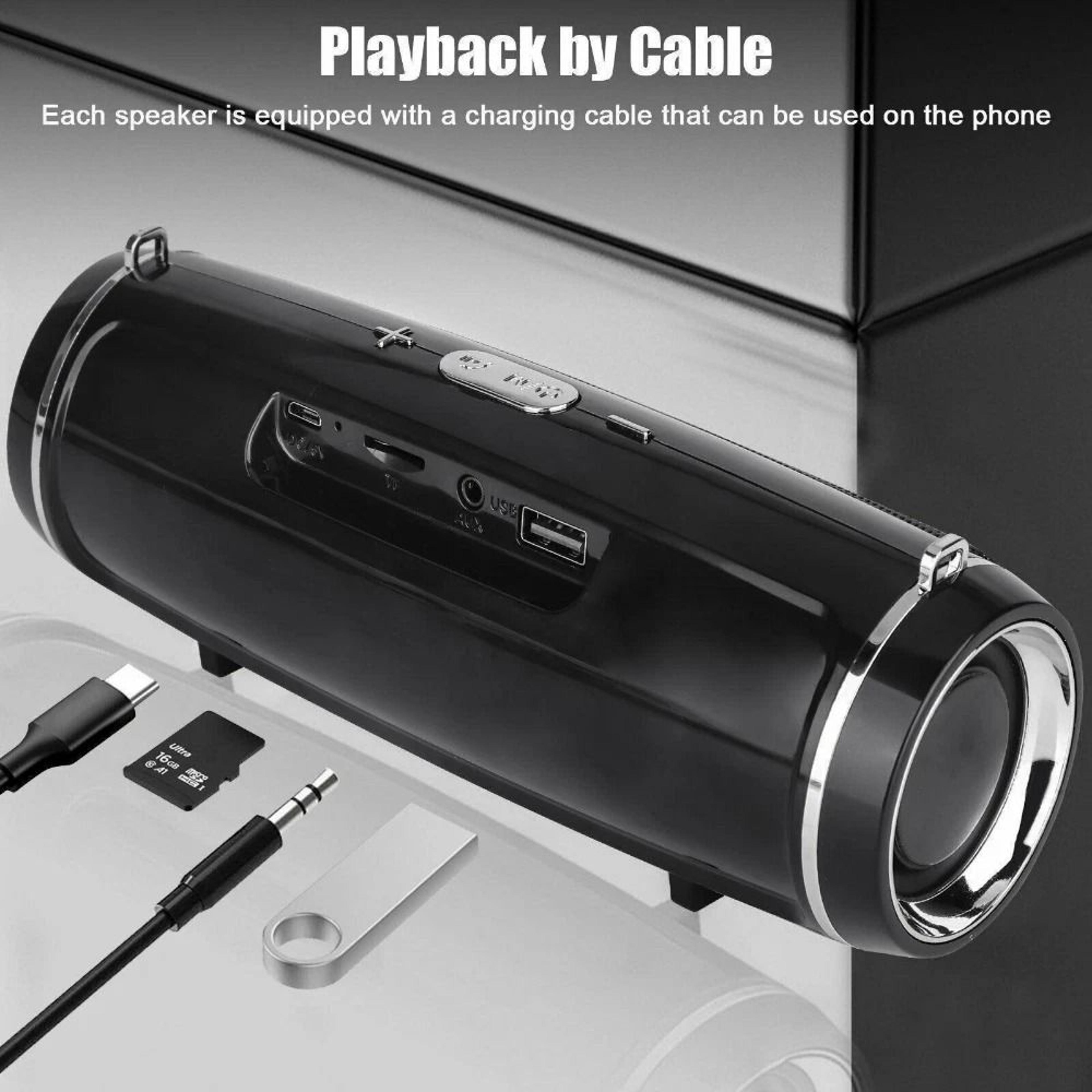 Wireless Waterproof Outdoor Bluetooth Speaker Stereo LOUD Bass USB TF Strap Portable Audio 7