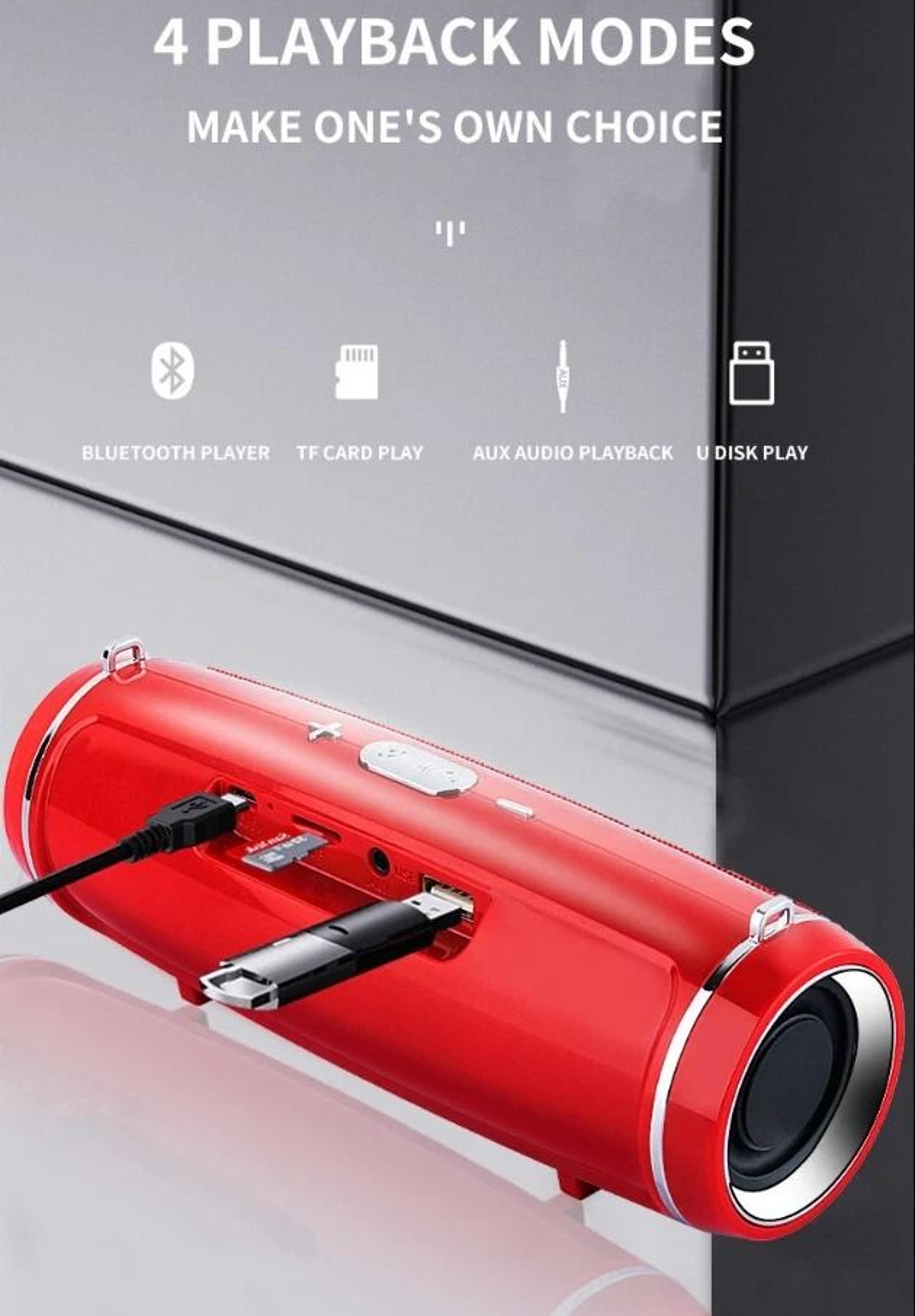 Wireless Waterproof Outdoor Bluetooth Speaker Stereo LOUD Bass USB TF Strap Portable Audio 10