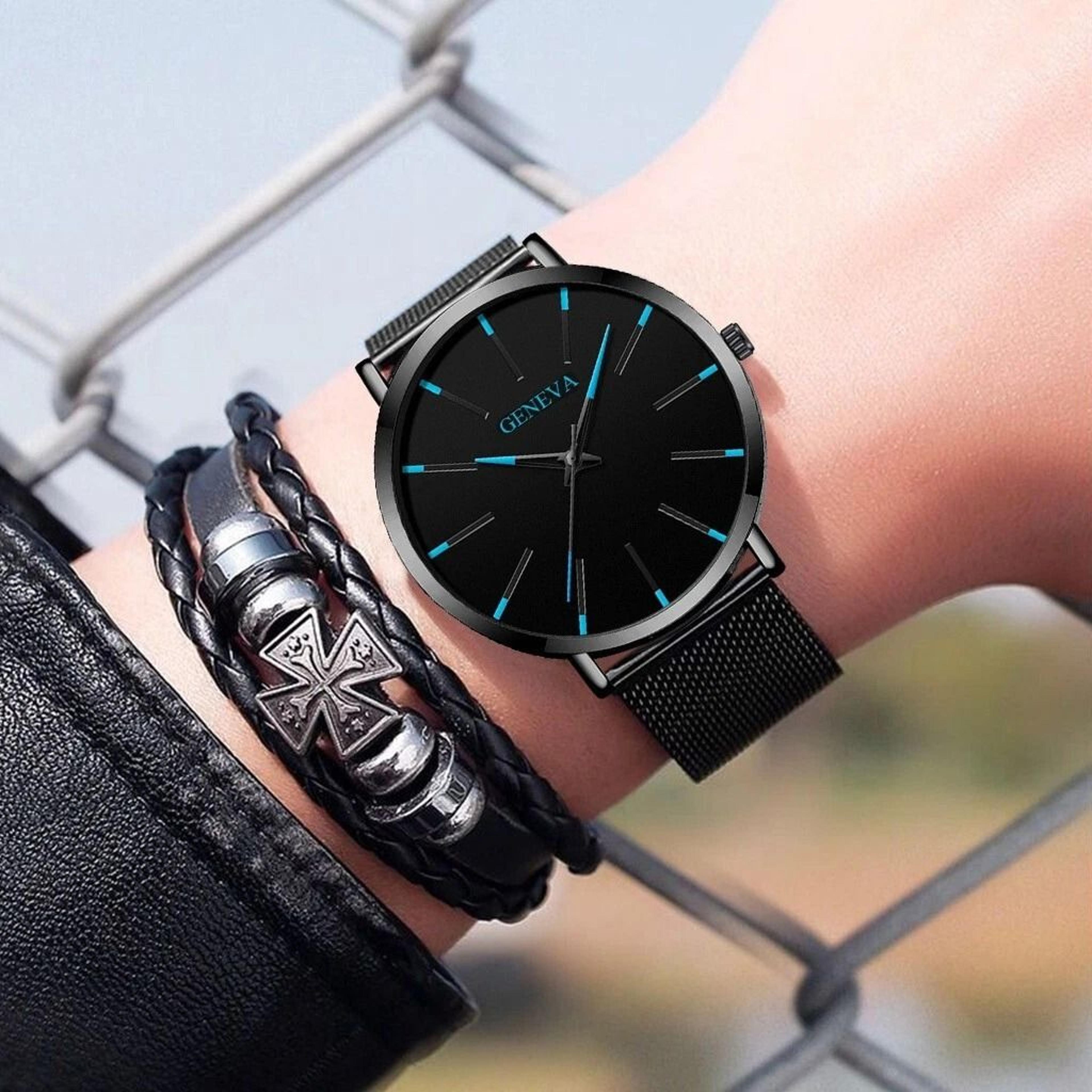 stainless steel quartz luminous, waterproof men's watch, classic watches business, elegant analog dress watch
