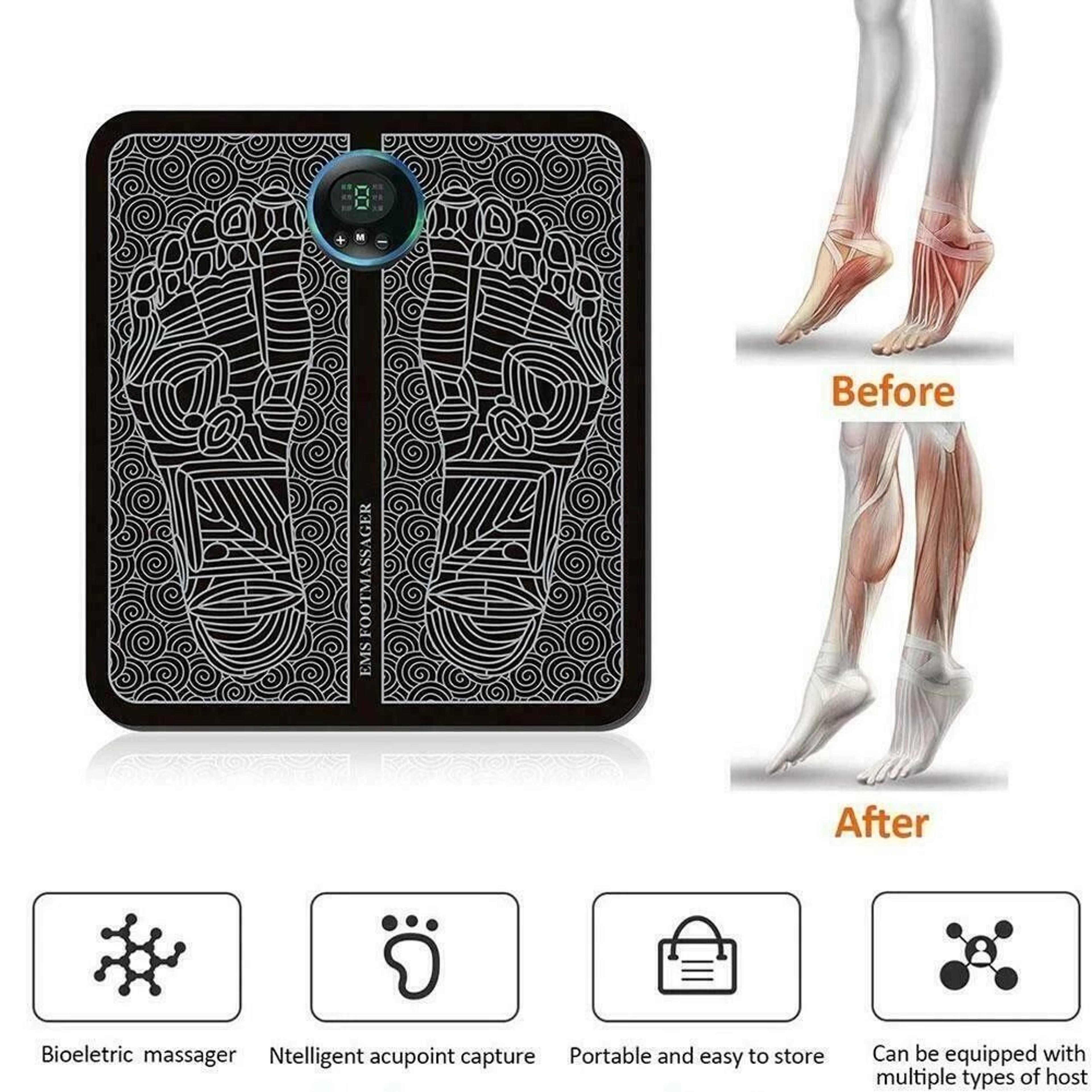 Electric Deep Kneading Muscle Pain Relax Machine EMS Foot Massager Leg Reshaping Therapy Device 7