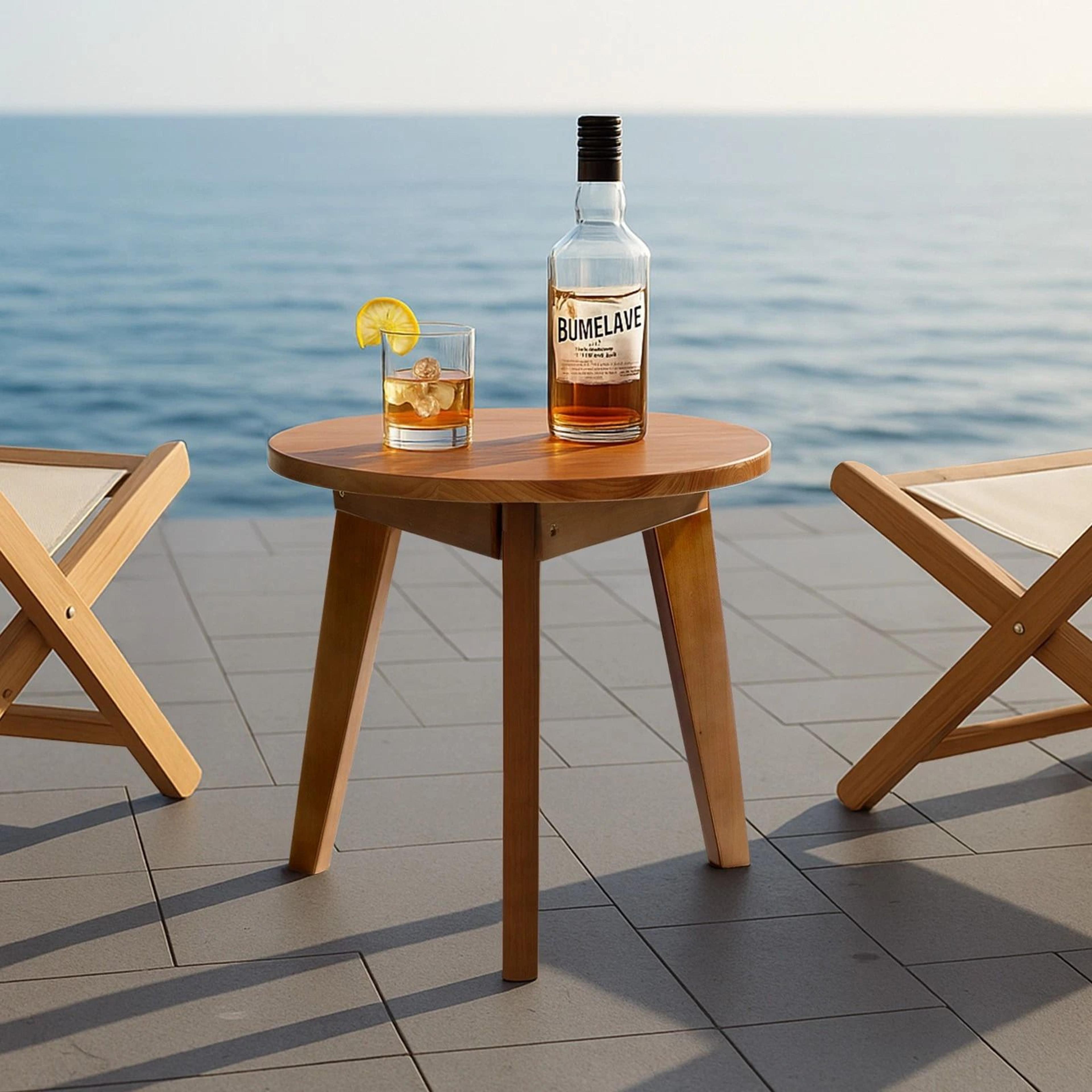 Portable Patio Side Coffee End Table Wooden Bedside Furniture Indoor Outdoor 4