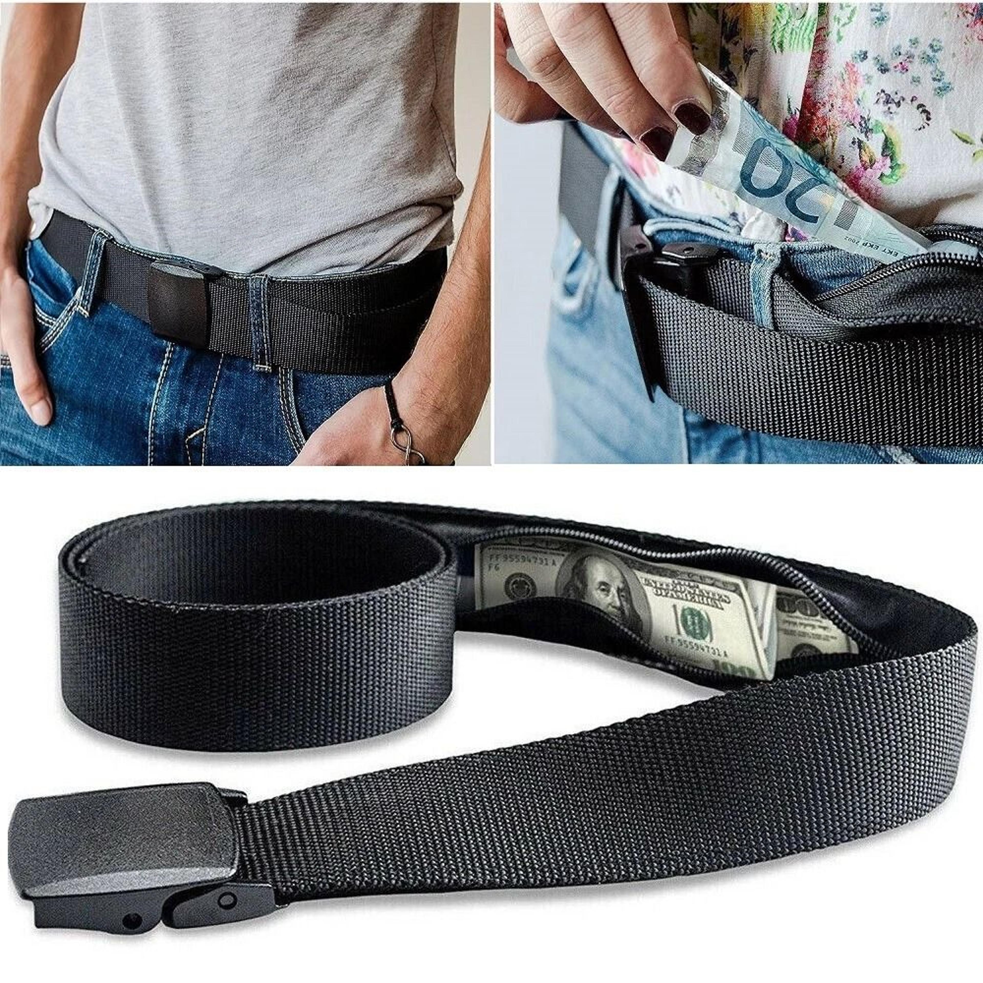 hidden waist money belt, travel security money belt with hidden pocket, anti-theft waist belt