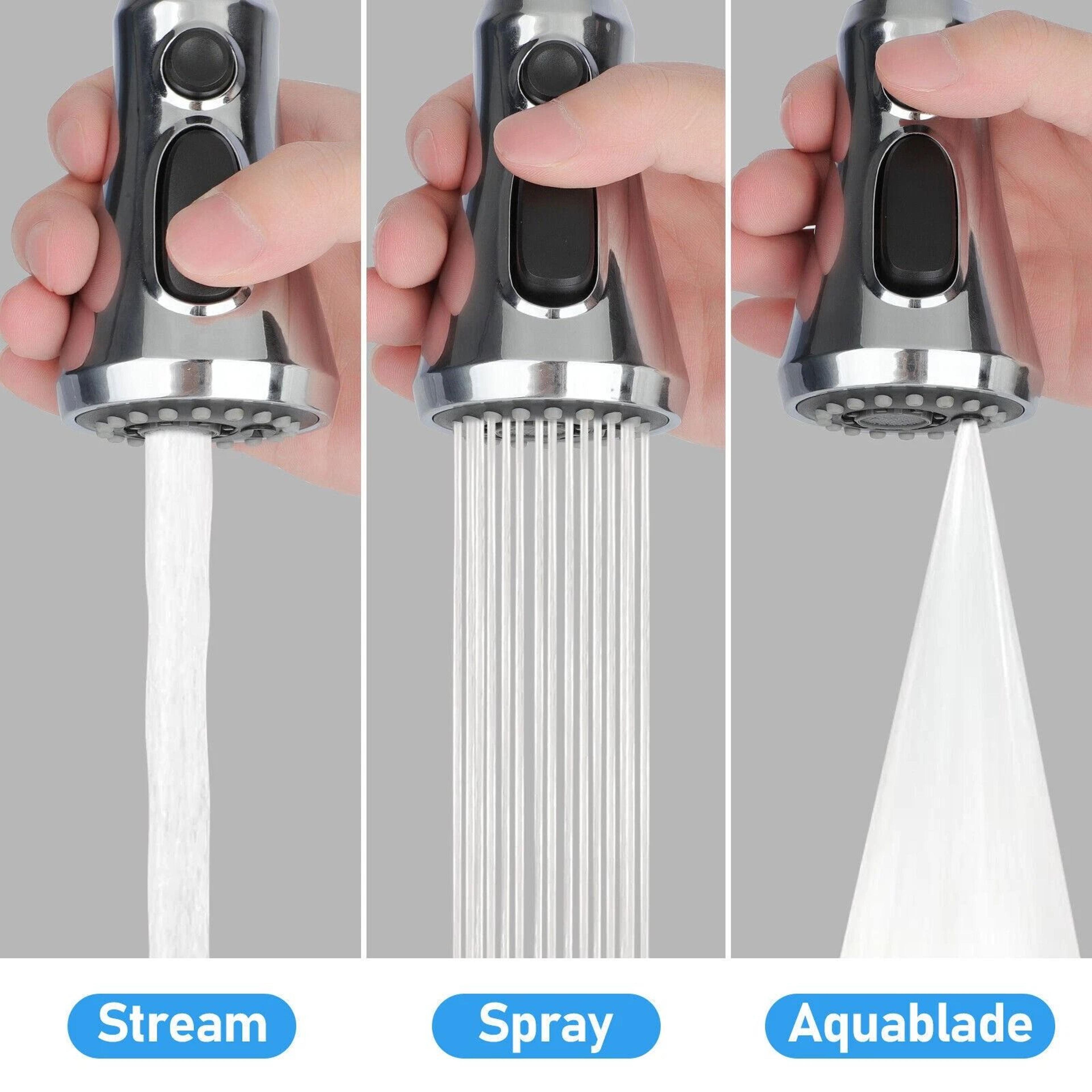 3Mode Pull Down Out Kitchen Faucet Spray Head Nozzle Sprayer Replacement Parts 8