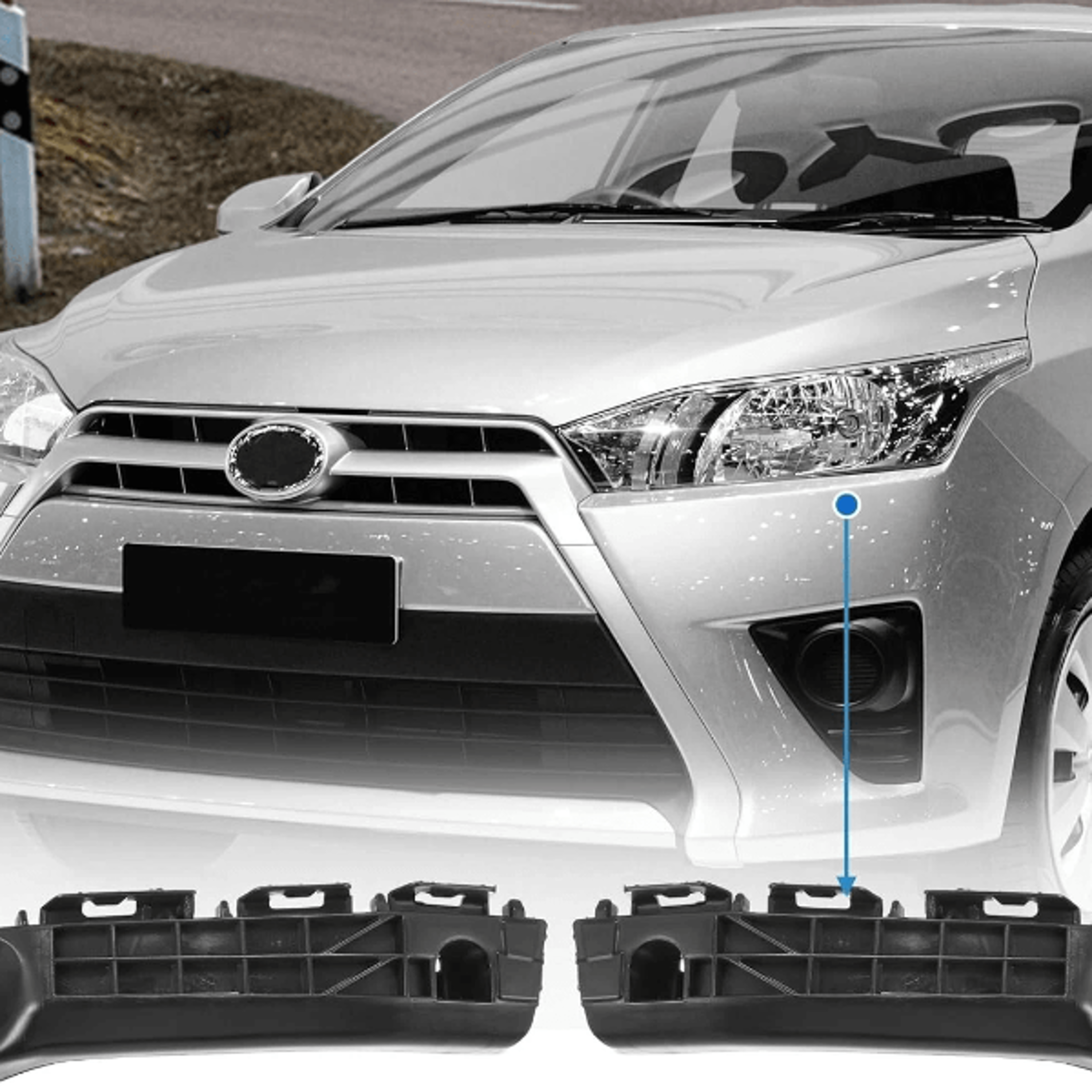support bumper bracket set for toyota yaris front left and right brackets, high-quality parts