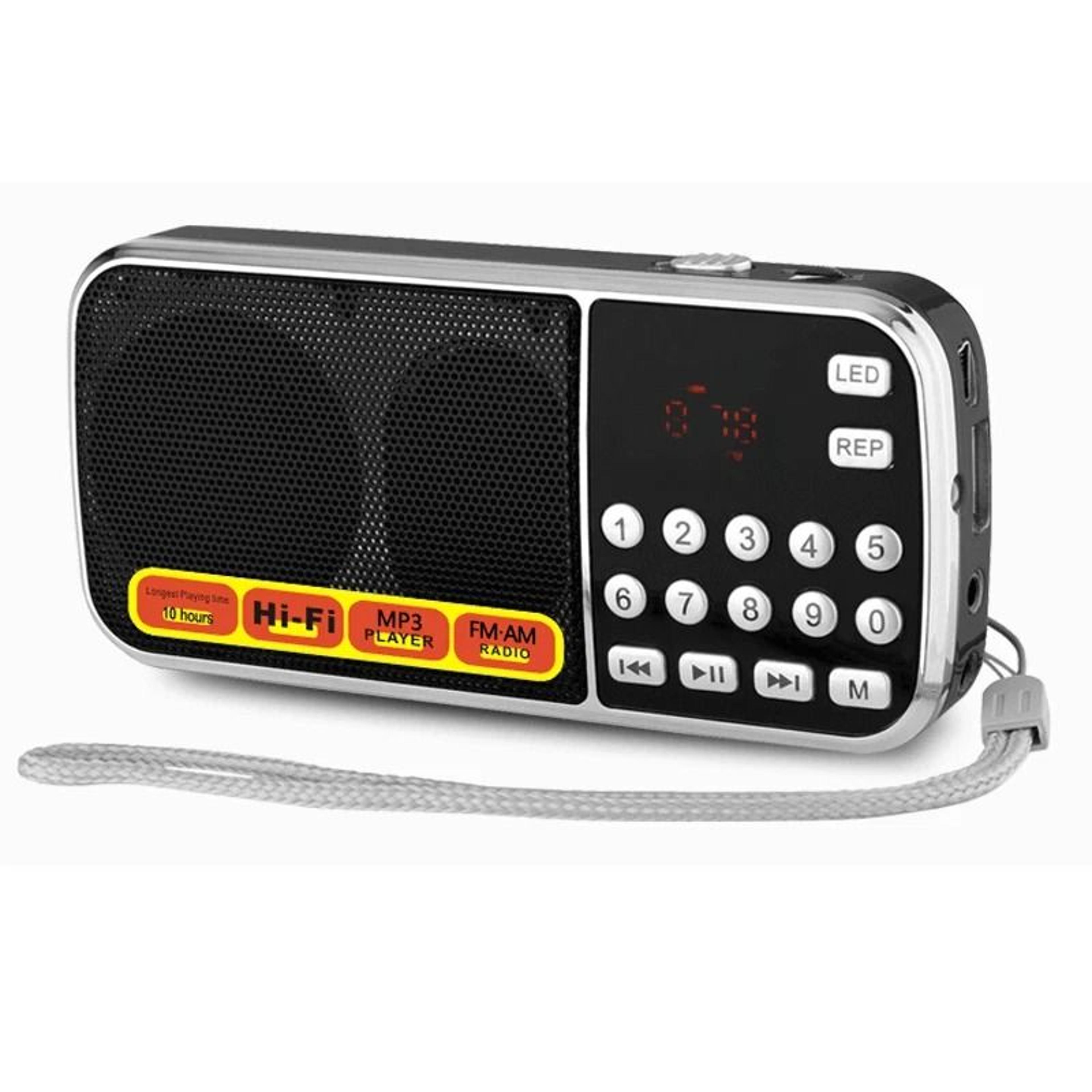 rechargeable portable digital radio, am fm mp3 player, tf card, with flashlight