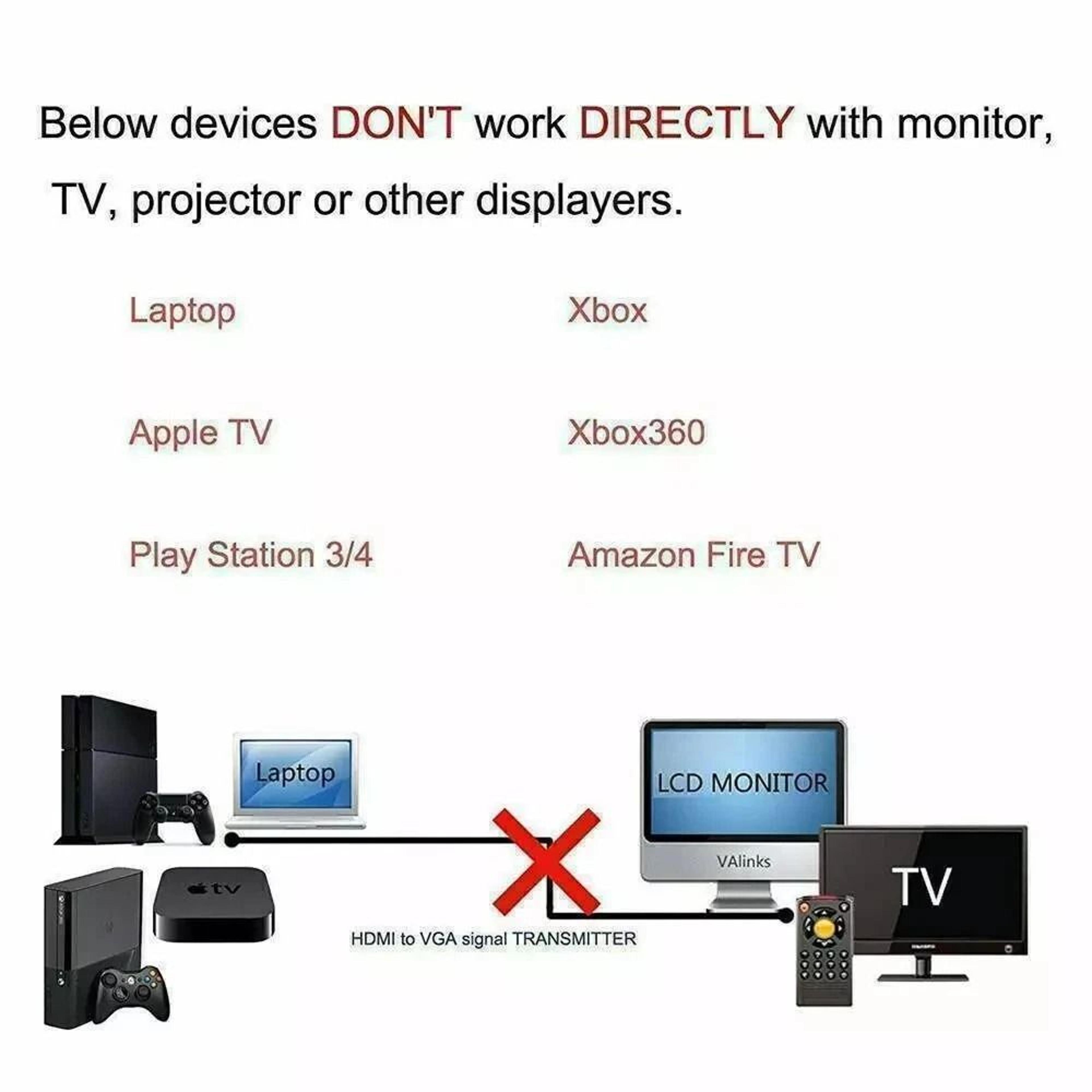 HDMI Male To VGA Adapter Cable For PC DVD HDTV Video Converter 6