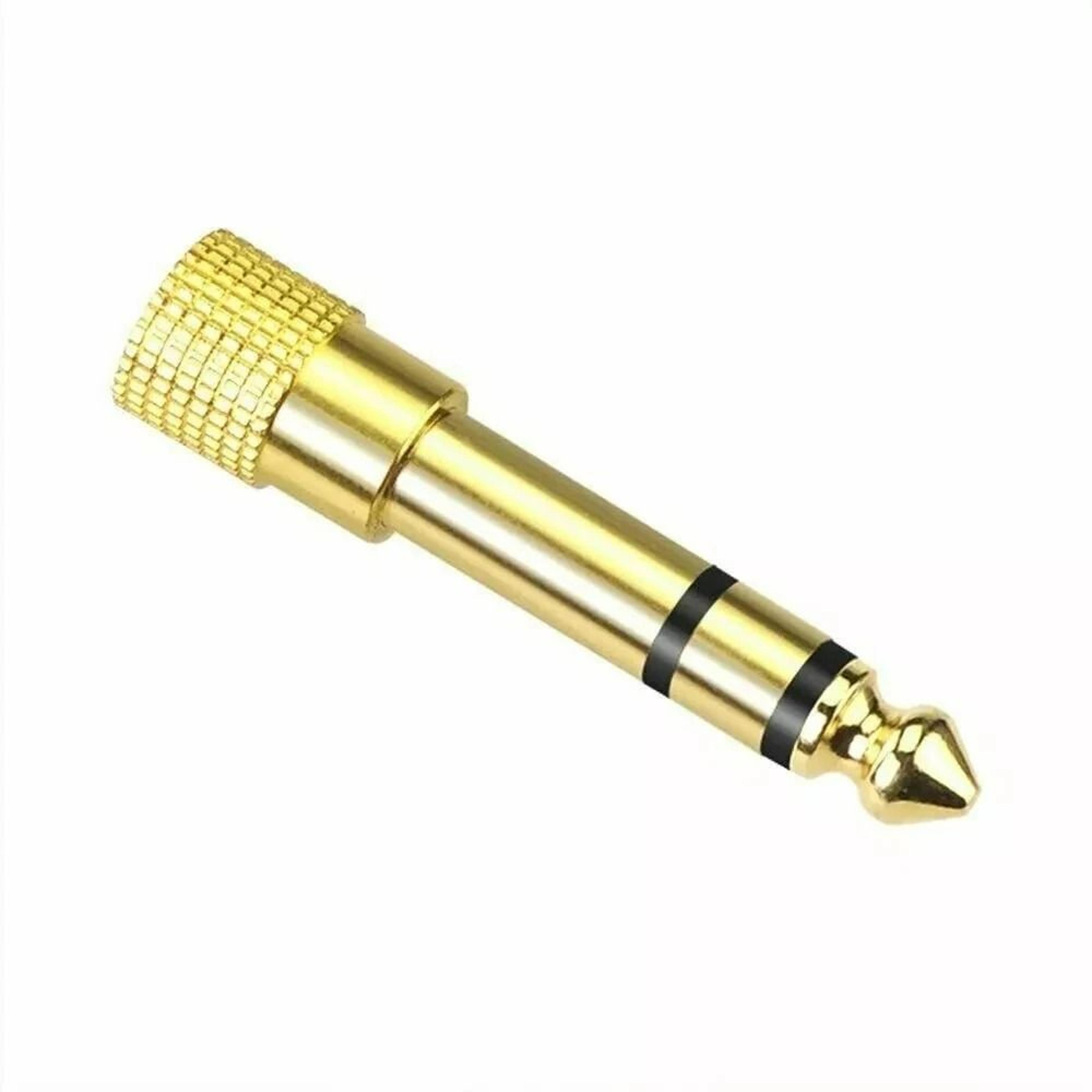stereo headphone audio adapter, male plug to female jack connector