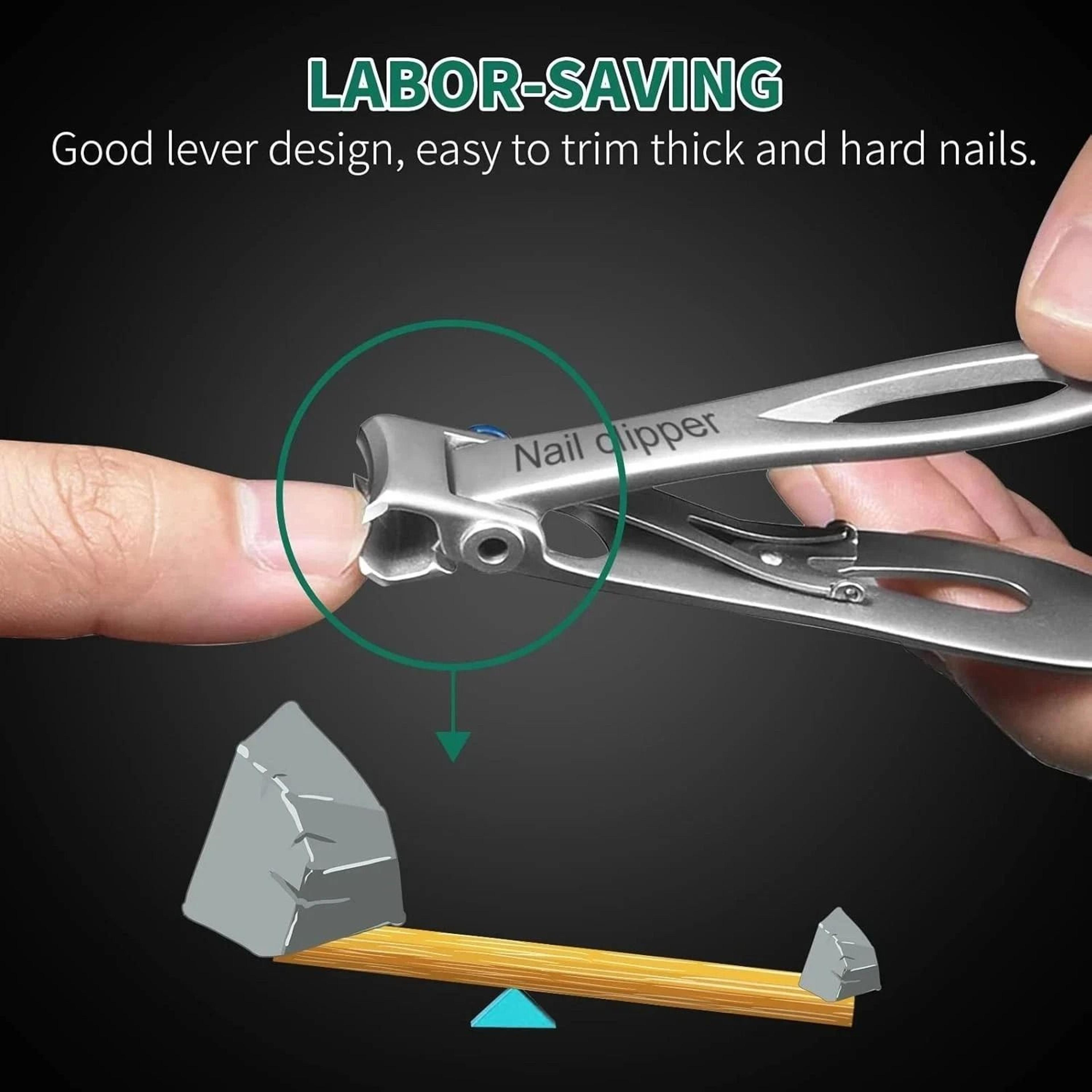 Ultra Wide Jaw Nail Clippers Set Fingernail And Toenail Clippers HeavyDuty Steel Smooth  Precise Cu 1