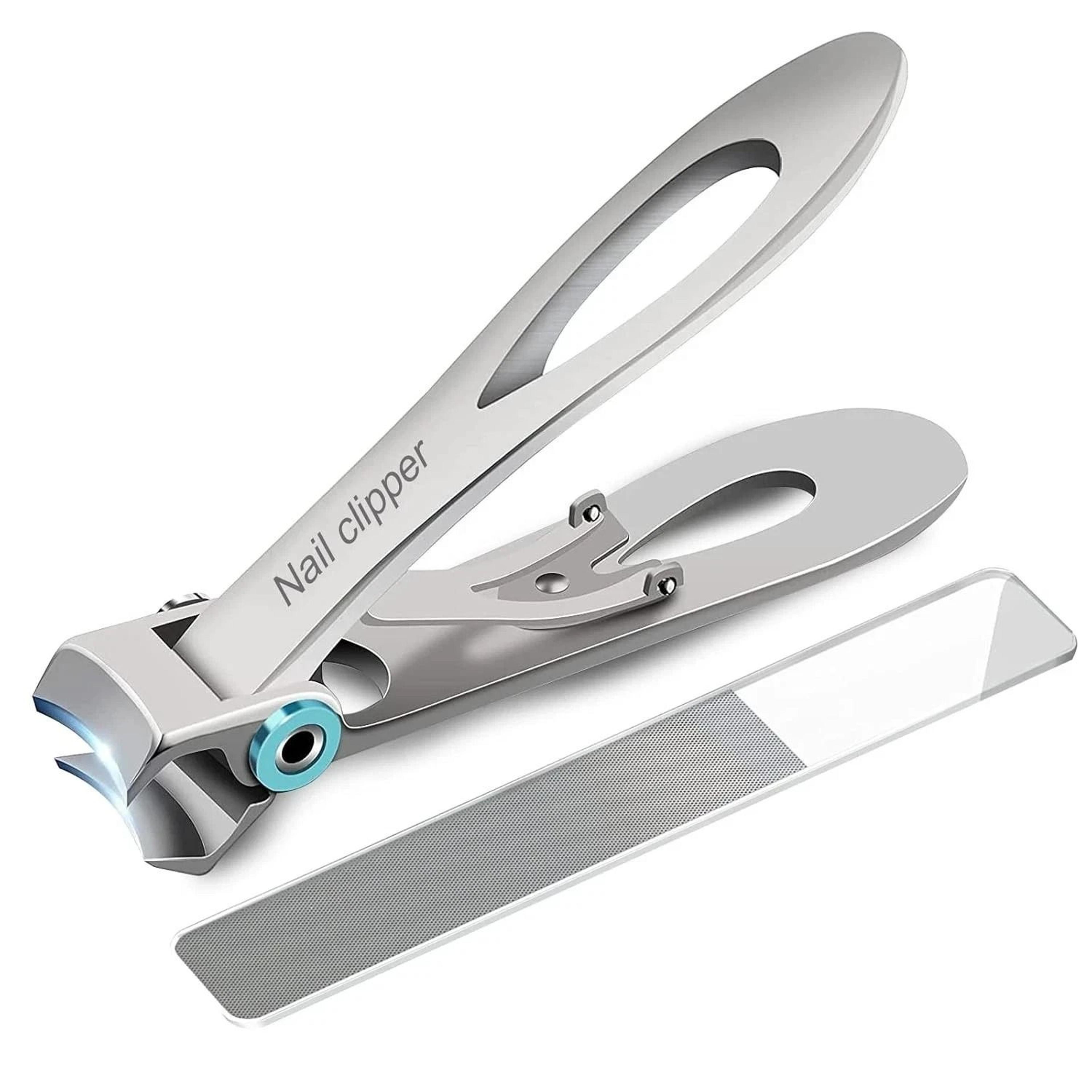 ultra wide jaw nail clippers set, fingernail and toenail clippers, heavy-duty steel, smooth & precise cutting