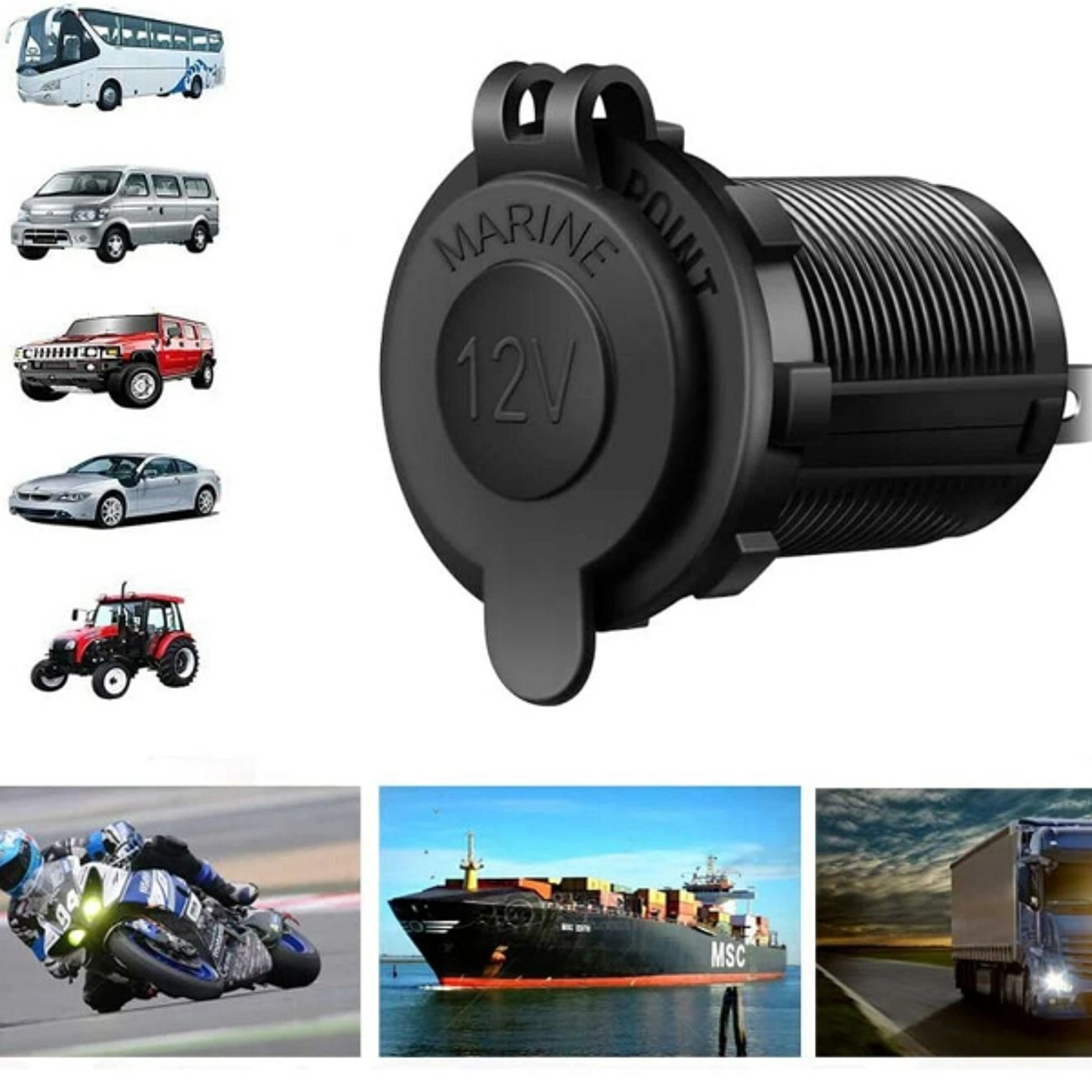 waterproof car cigarette lighter adapter, power socket outlet charger plug
