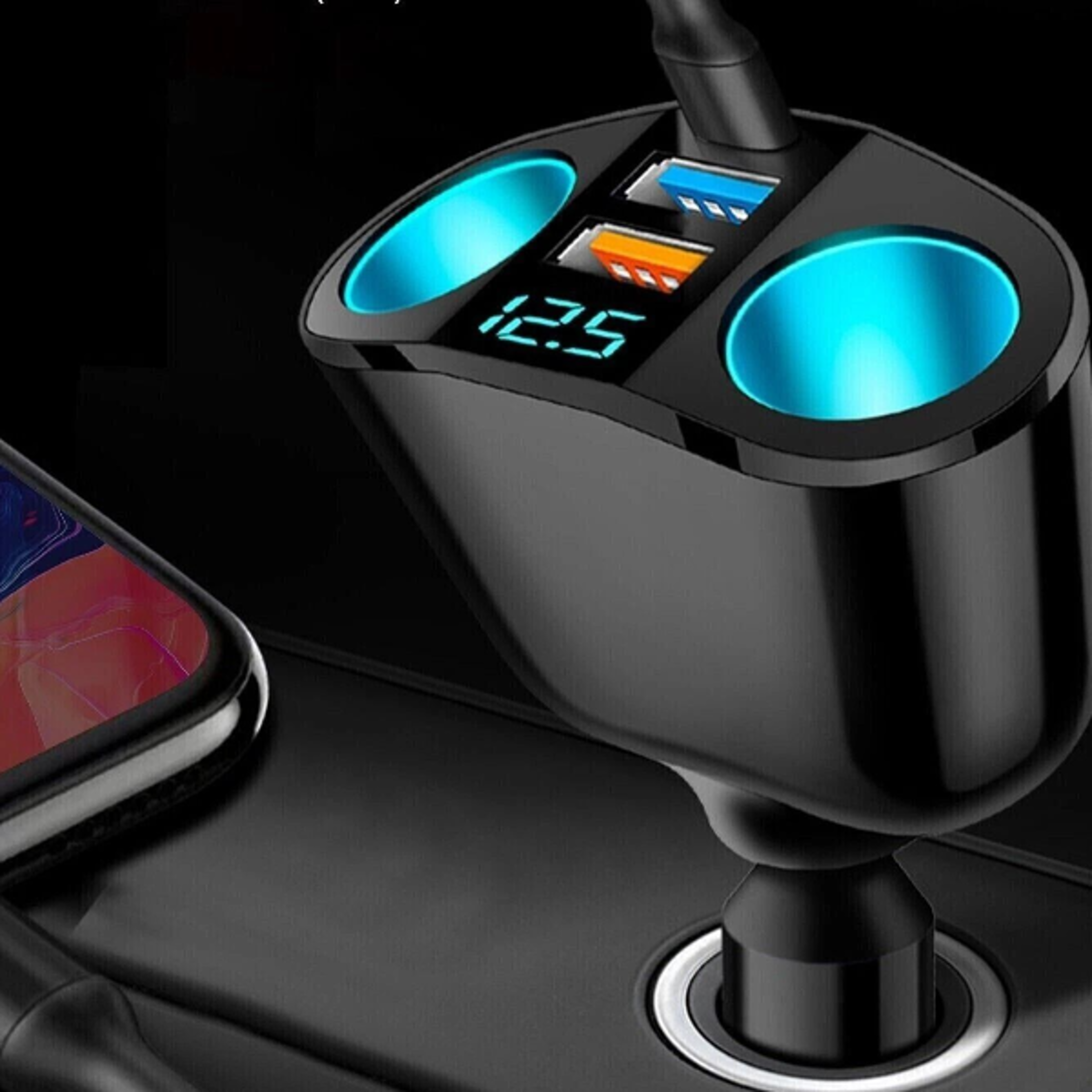 car battery meter, digital display voltmeter voltage gauge cigarette socket