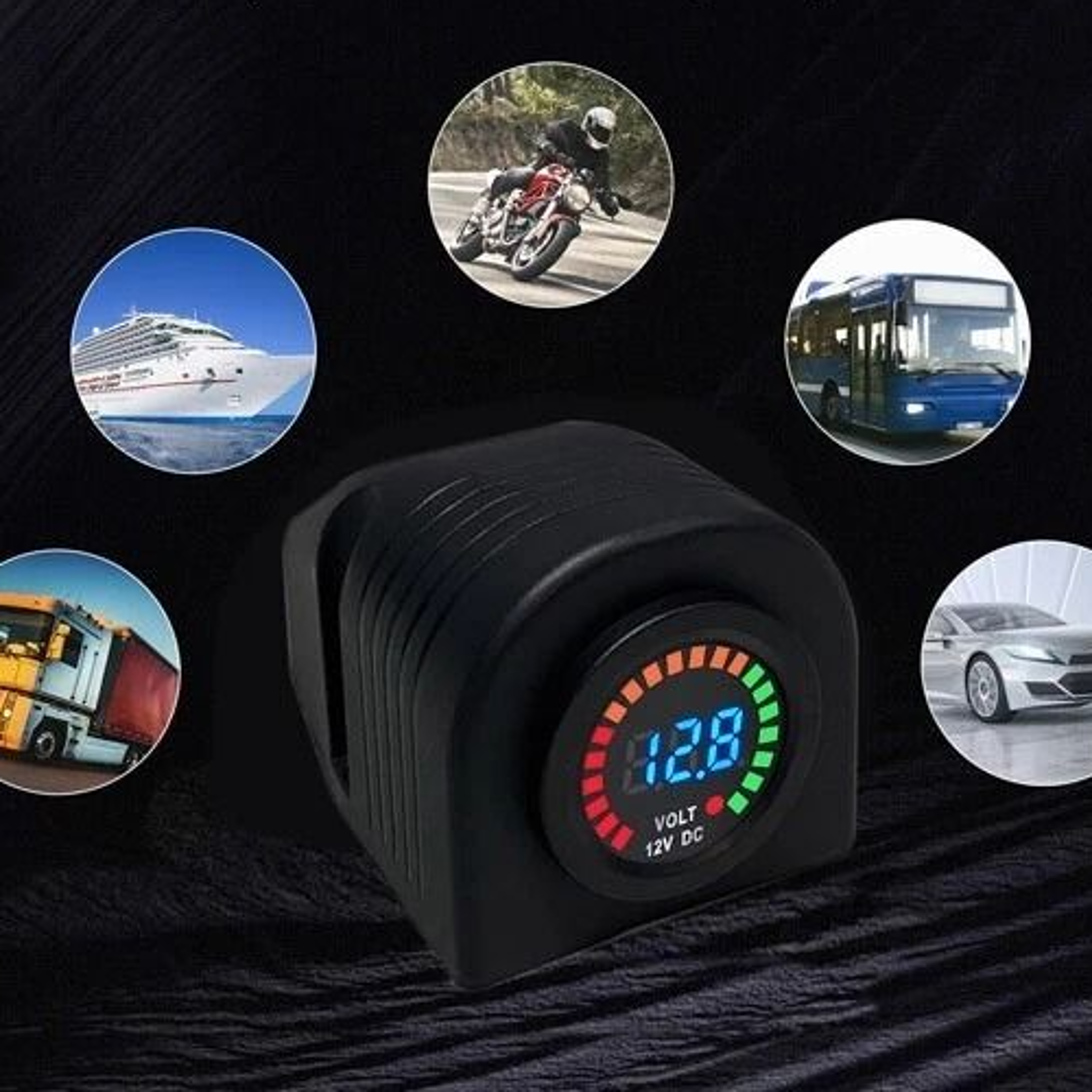 waterproof led digital voltmeter, voltage meter battery gauge for marine car boat