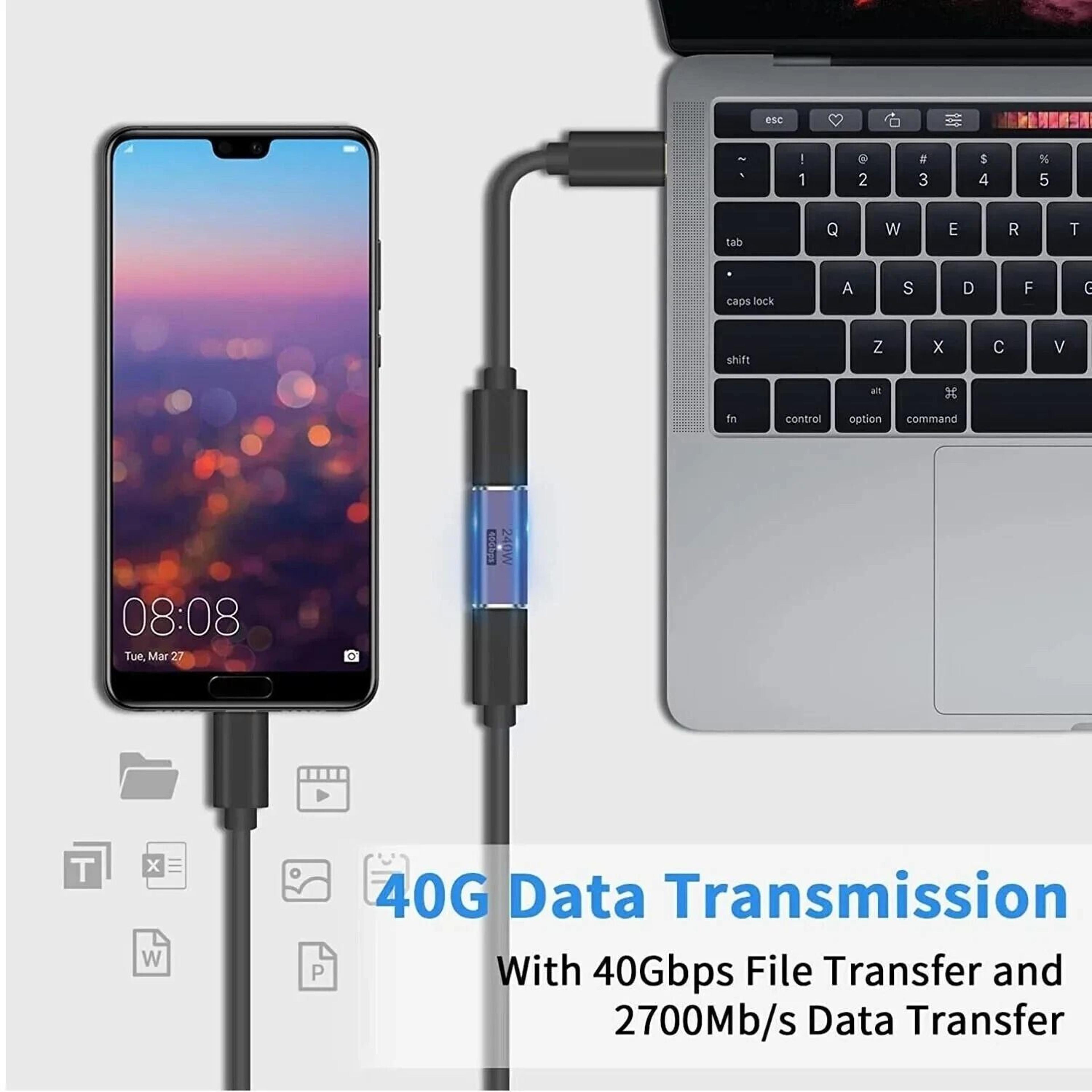 USB Type C Female To Female Adapter Thunderbolt Compatible 3
