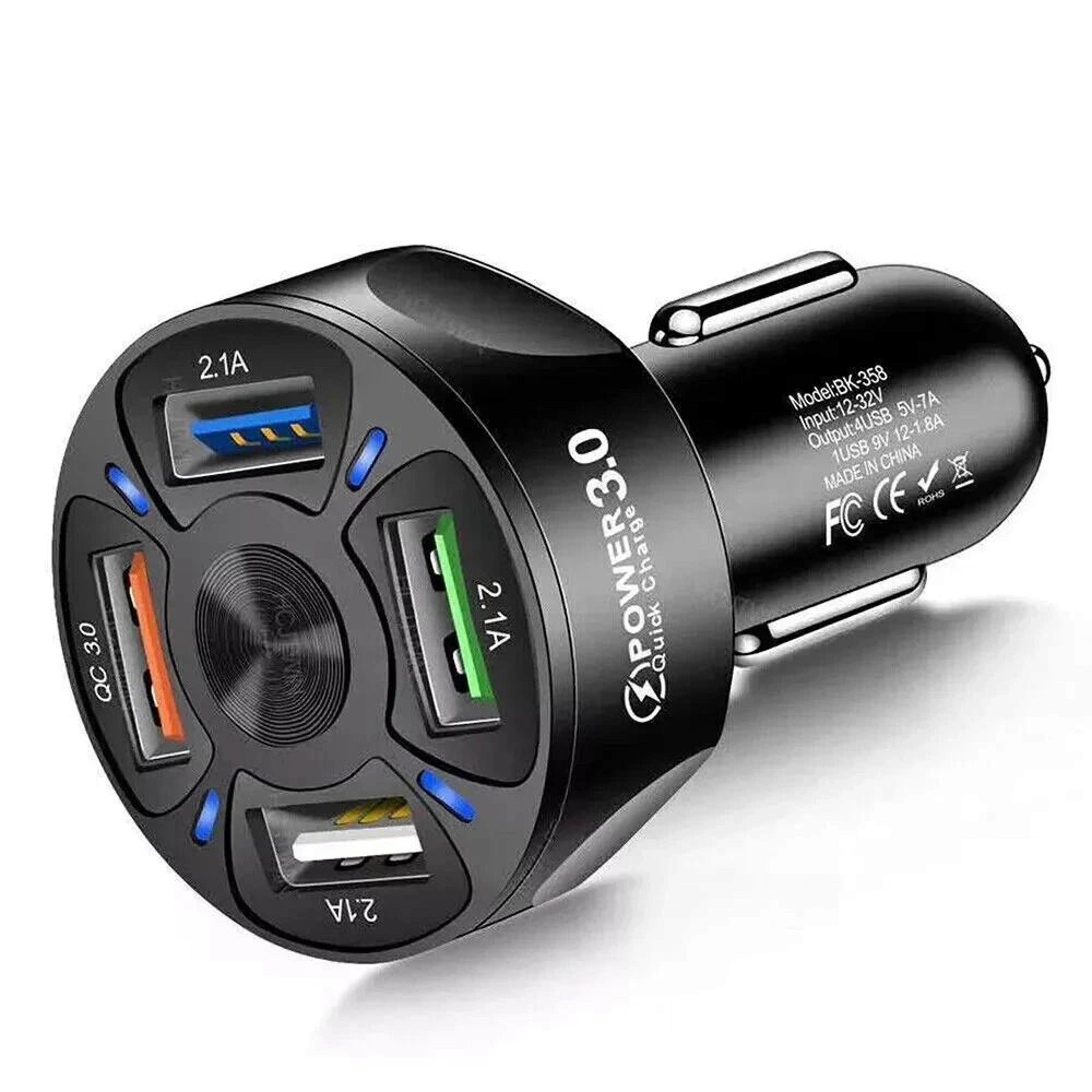 fast 4 port usb car charger adapter for iphone, samsung, android phones