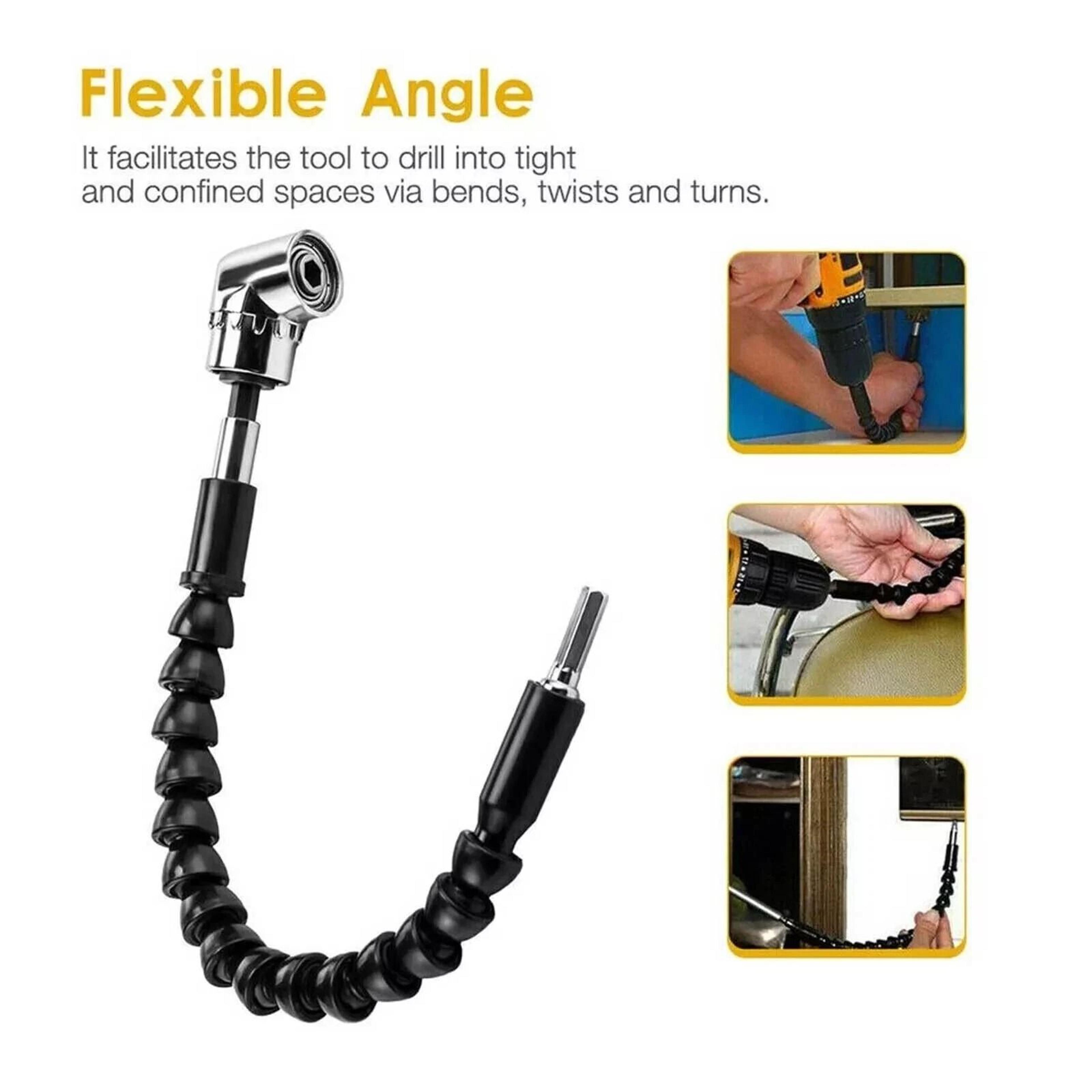 Flexible Shaft Extension Bits Right Angle Drill Adapter Screwdriver Hold 7