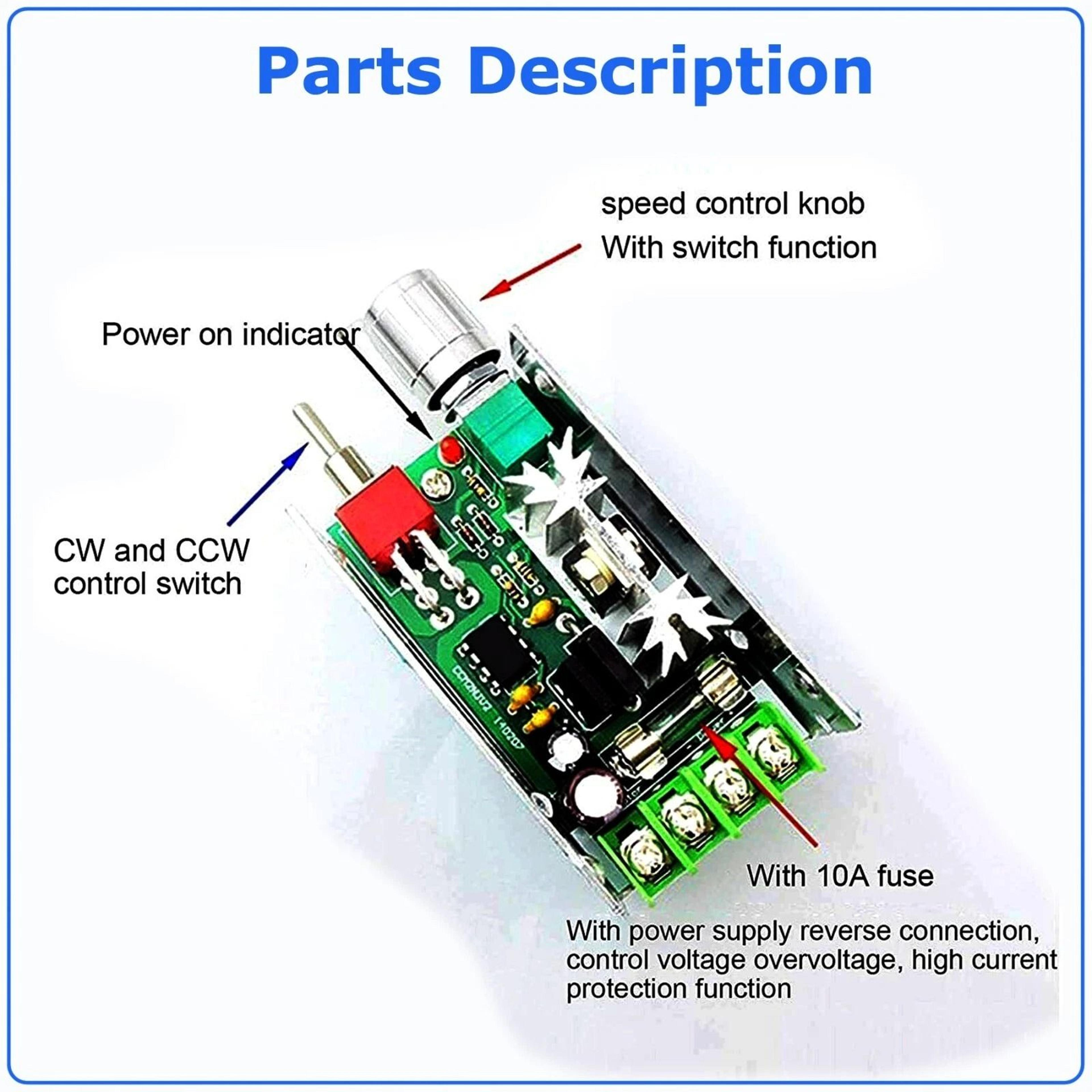 Reversible PWM DC Motor Speed Controller HHO Control Switch 3