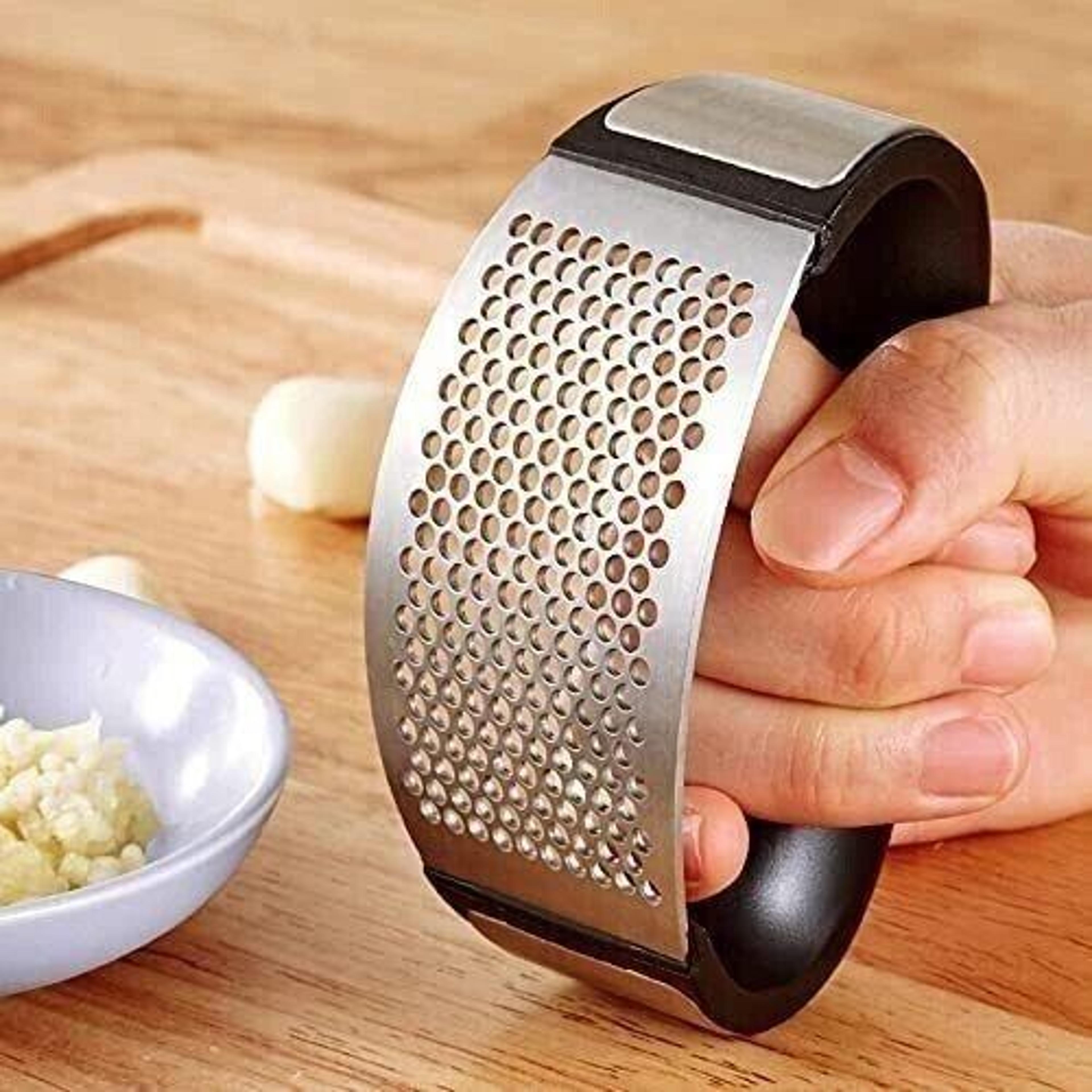 stainless steel garlic press, mincer chopper, peeler for ginger, squeeze crusher tool