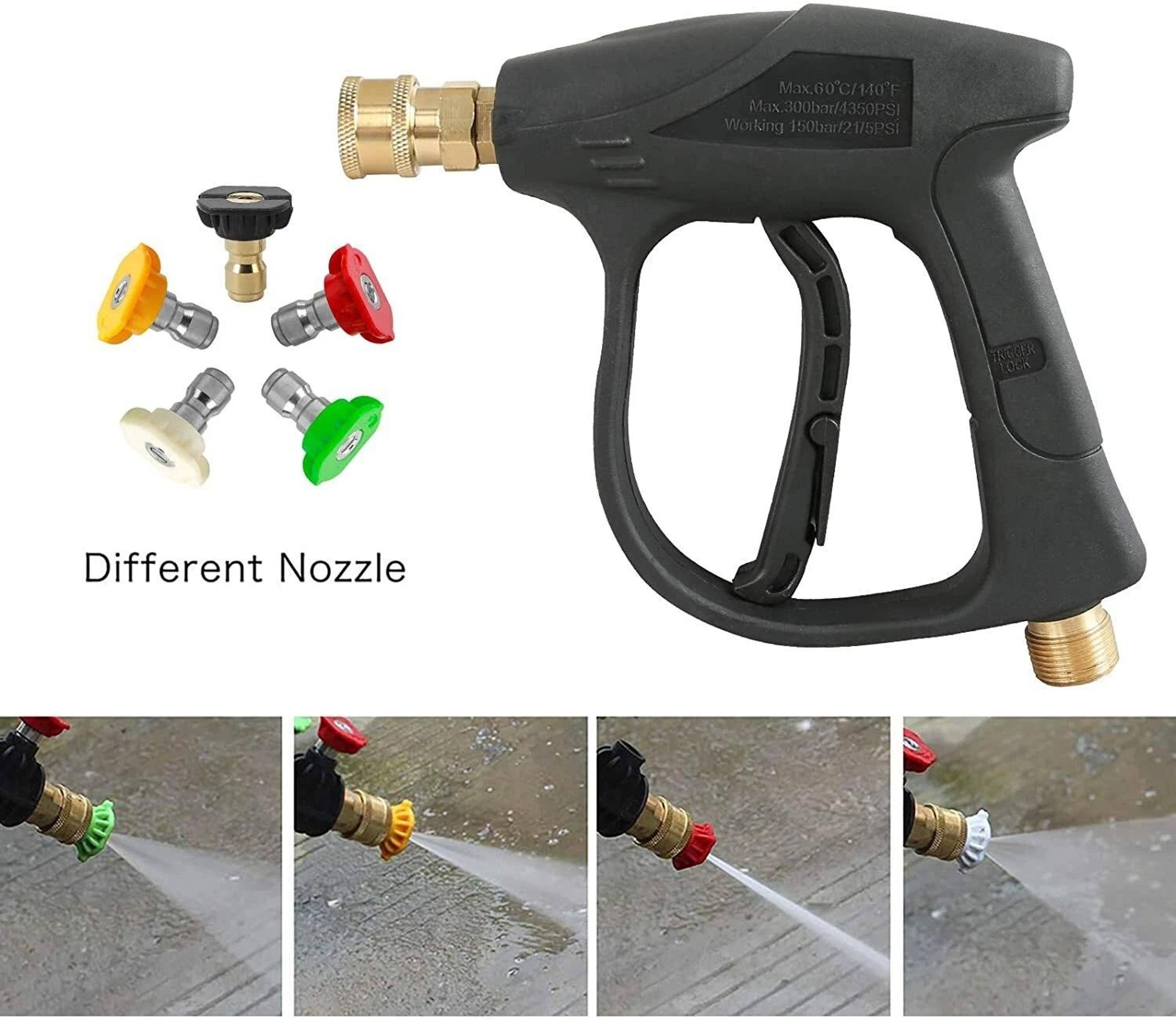 High Pressure Washer Gun PSI Foam Spray Wand For Car Wash Nozzle Tips 3