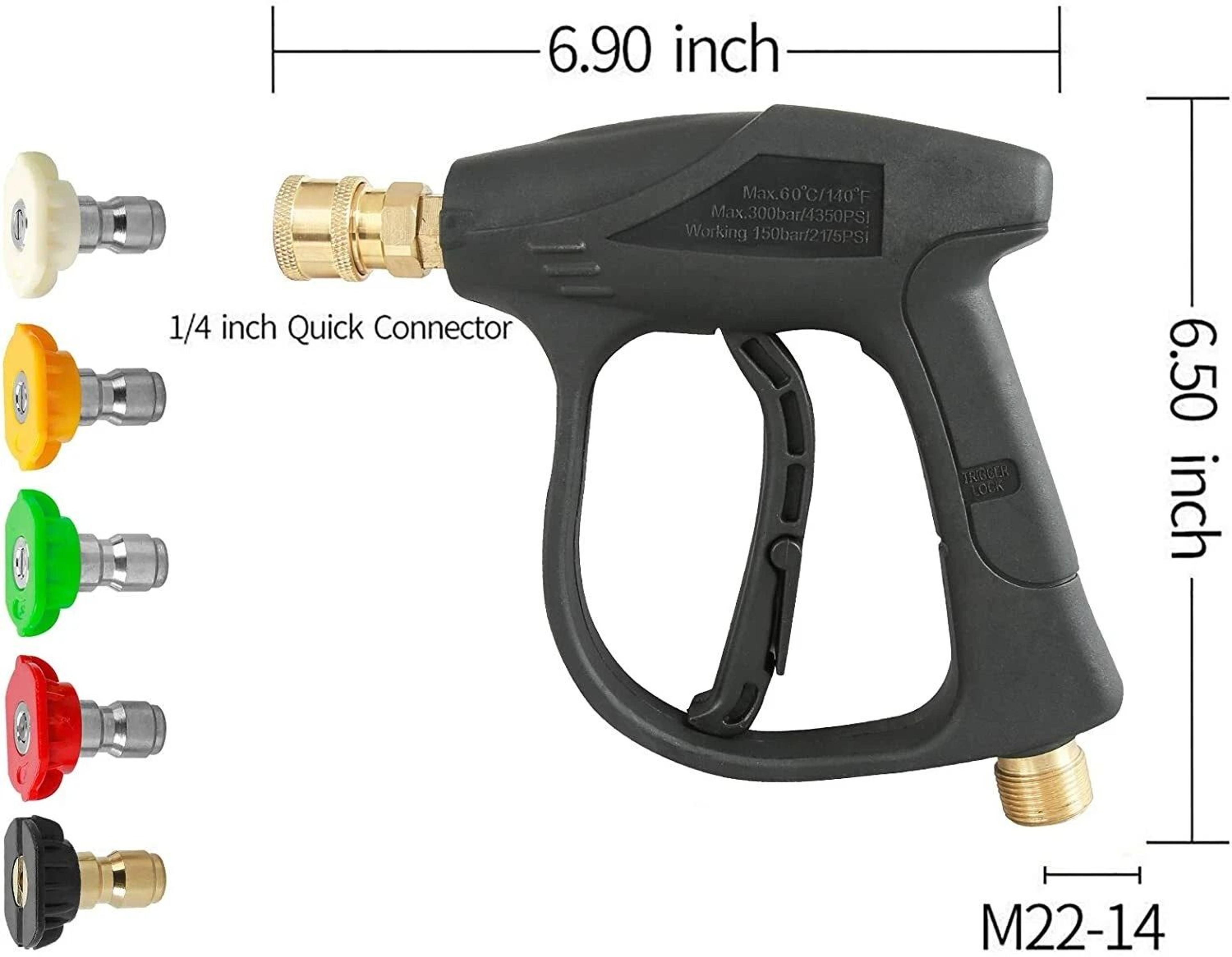 High Pressure Washer Gun PSI Foam Spray Wand For Car Wash Nozzle Tips 6