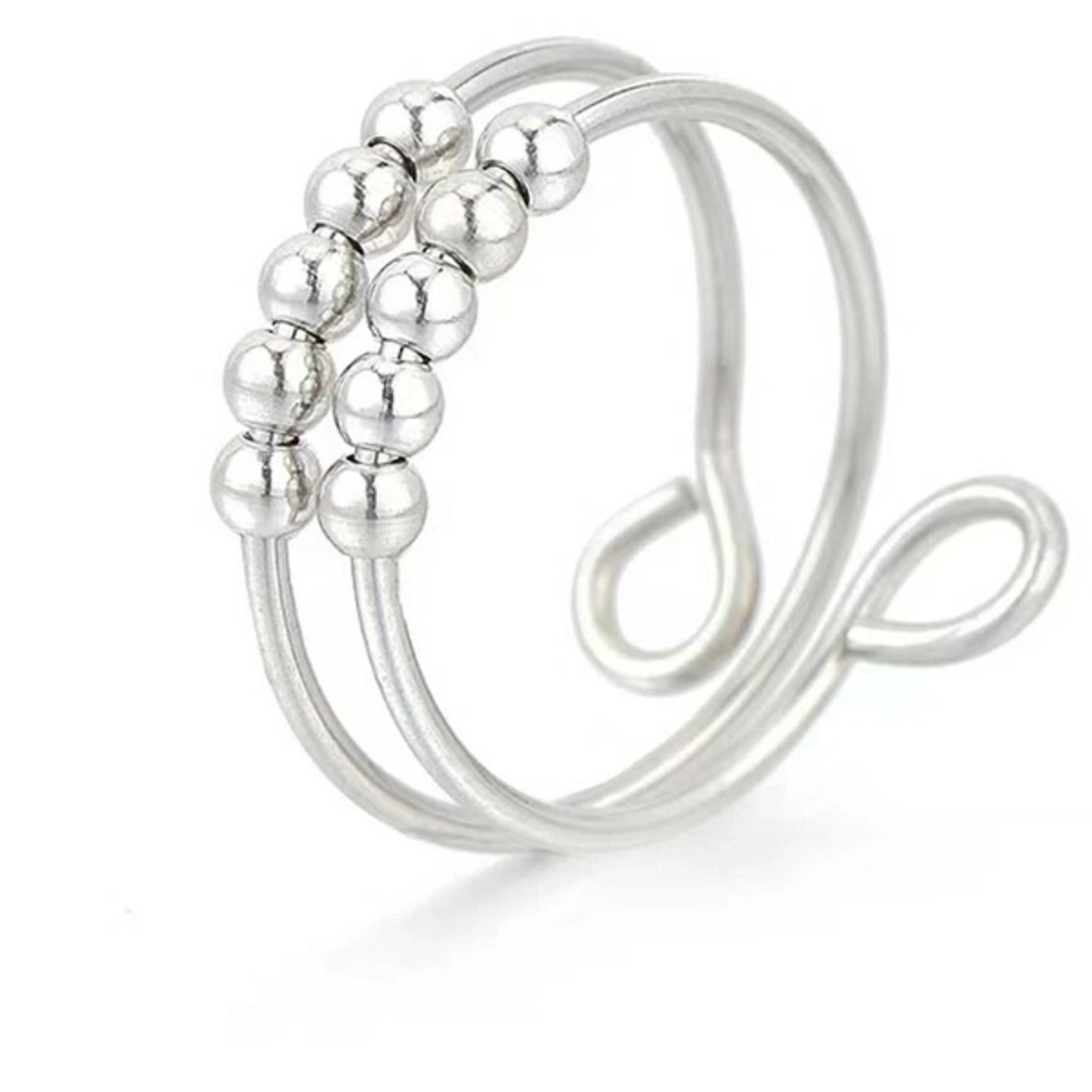 stainless steel women adhd ring for stress relief, anxiety, and anxiety relief movable design