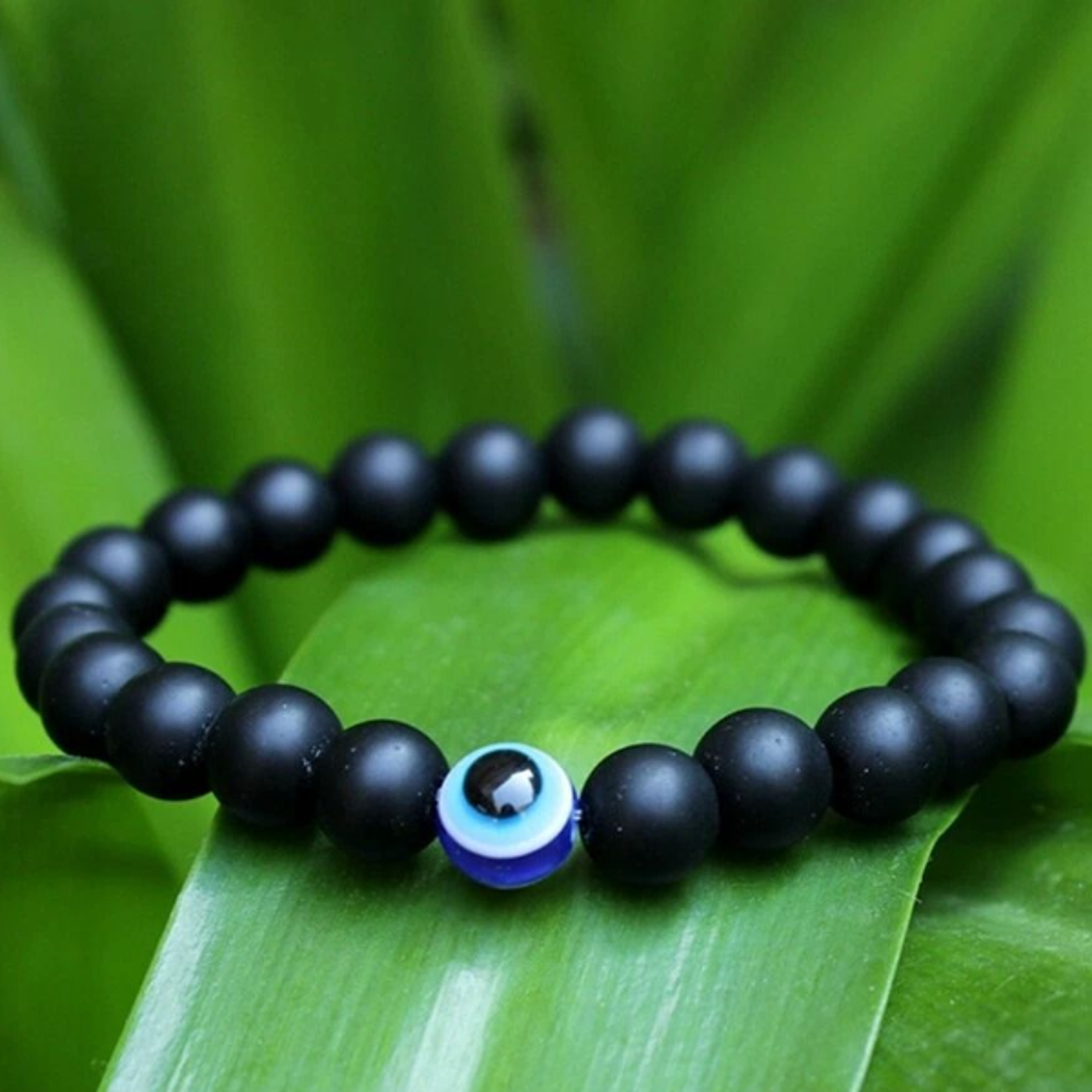 unisex obsidian bracelet with evil eye protection good luck charm for men & women