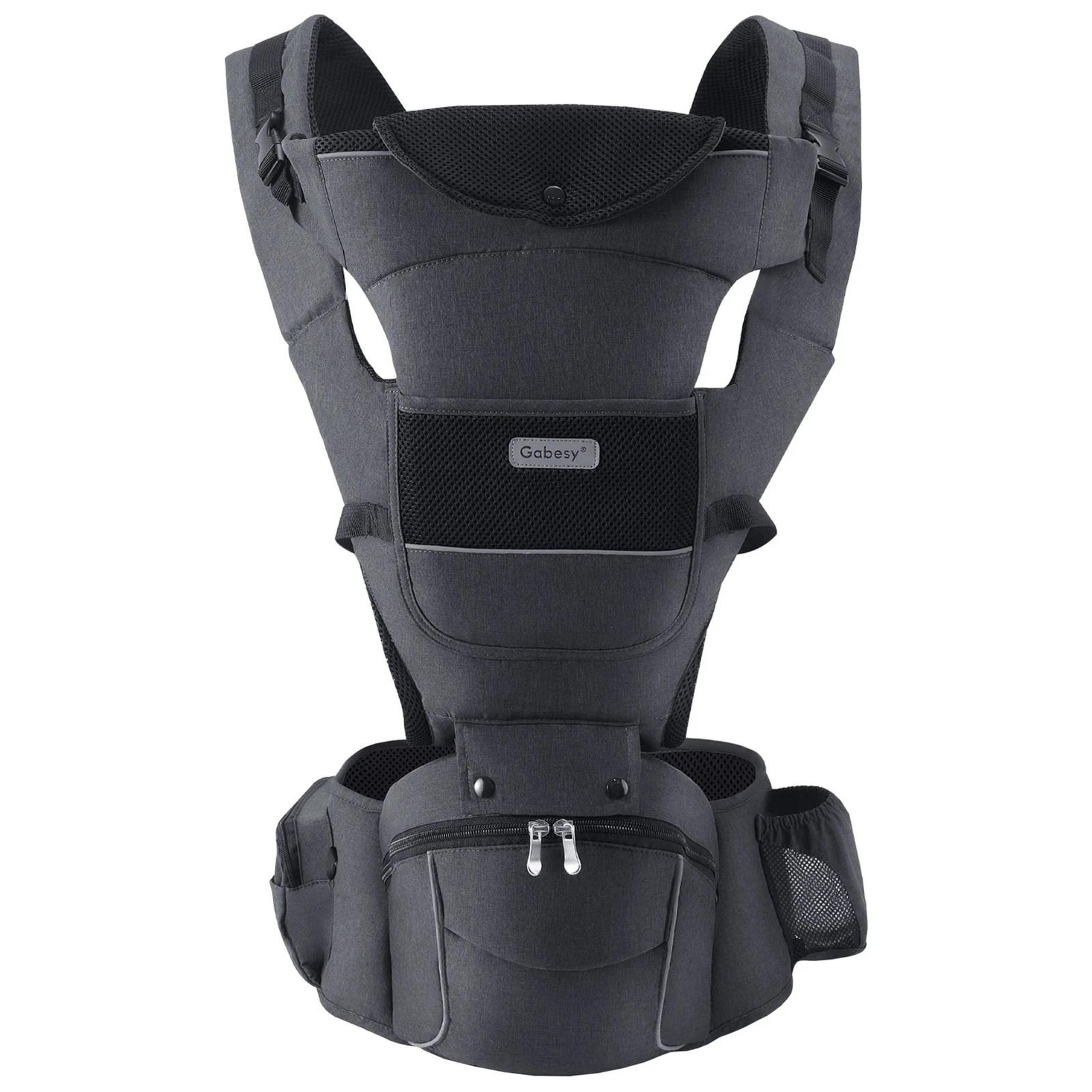 baby carrier with hip seat for newborn removable plate, safety-first design