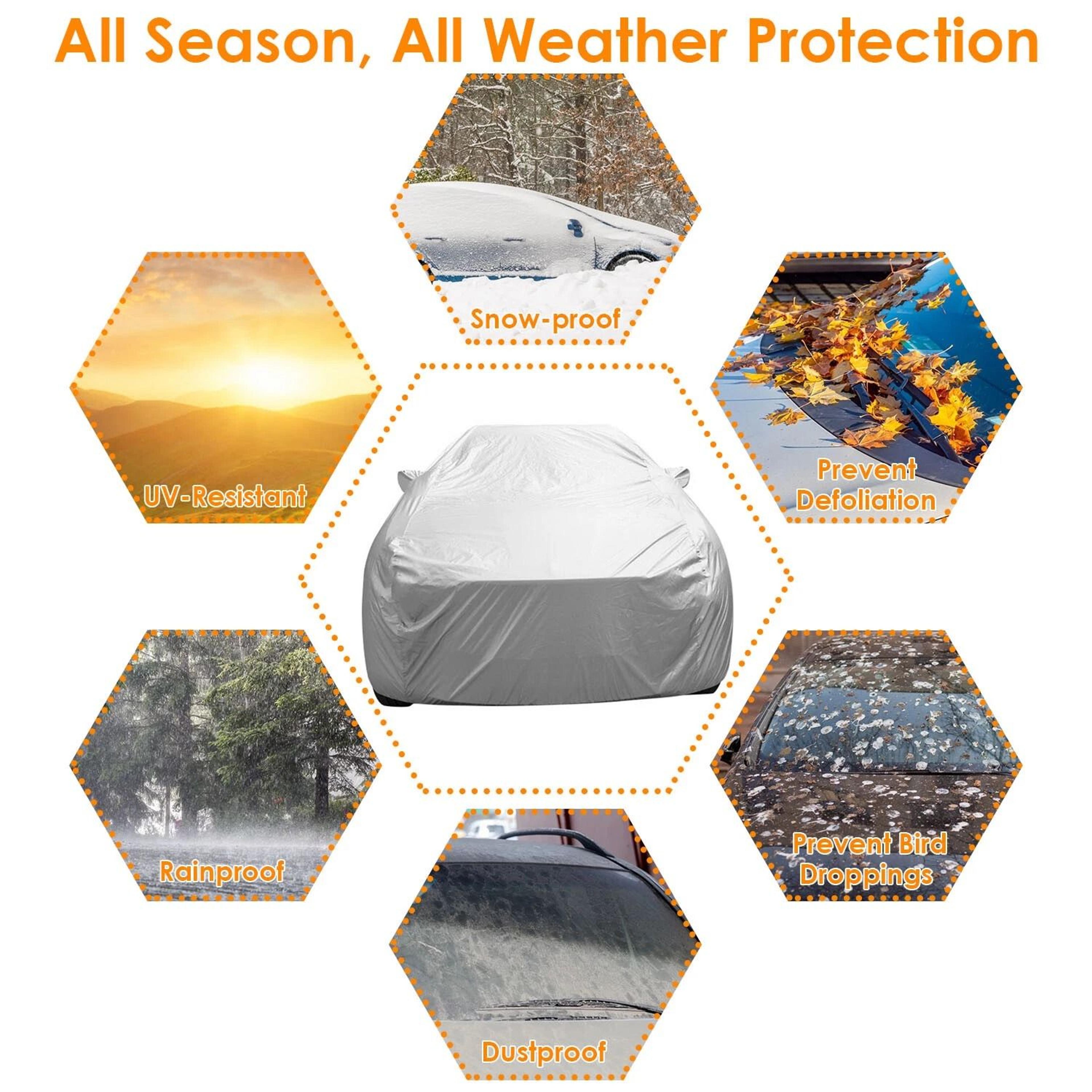 Full Car Protection Cover Waterproof Sun UV Snow Dust Rain Resistant Cover For Sedans 4
