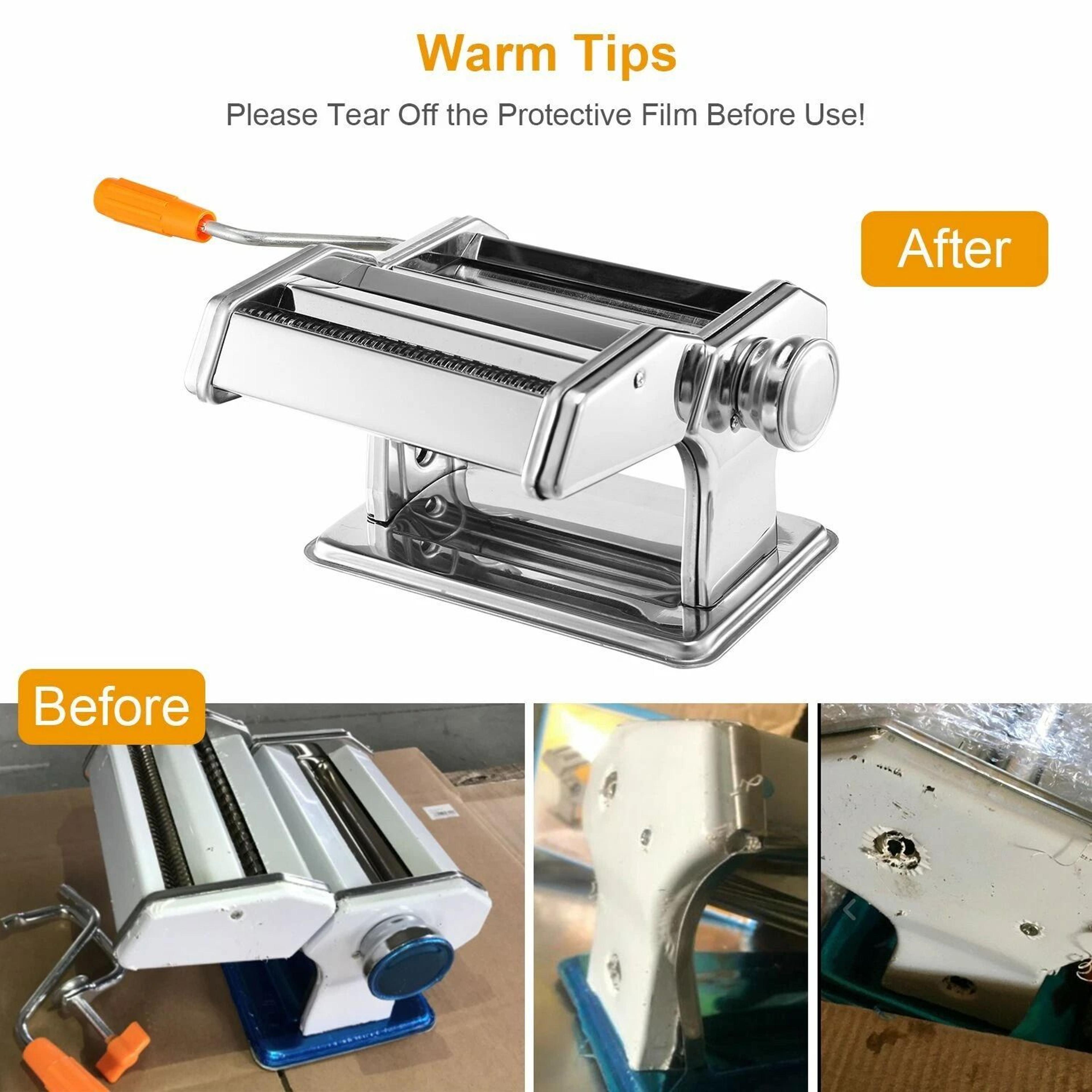 Stainless Steel Pasta Noodle Maker Roller  Cutter Manual Hand Crank For Fresh Homemade Pasta 1