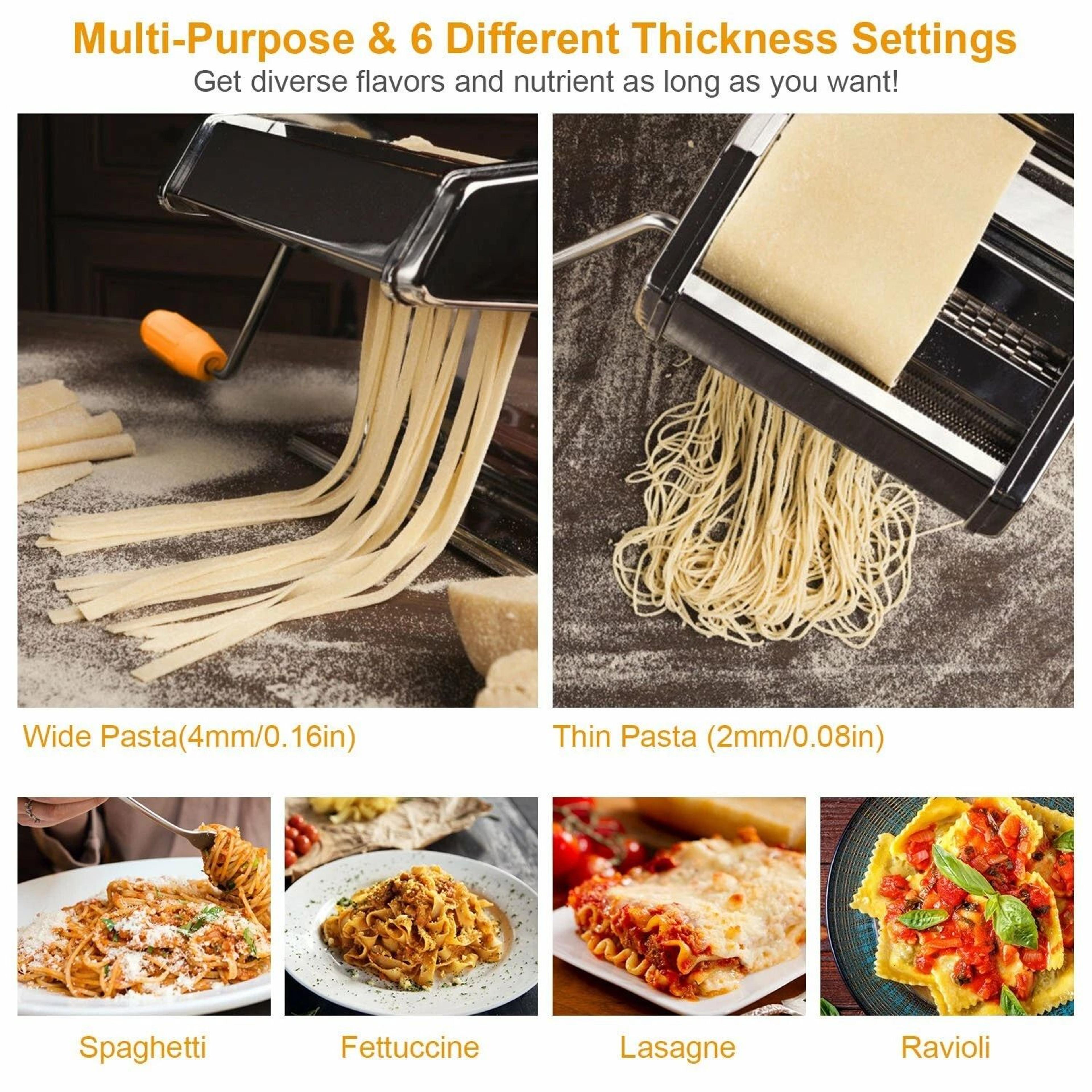 Stainless Steel Pasta Noodle Maker Roller  Cutter Manual Hand Crank For Fresh Homemade Pasta 7