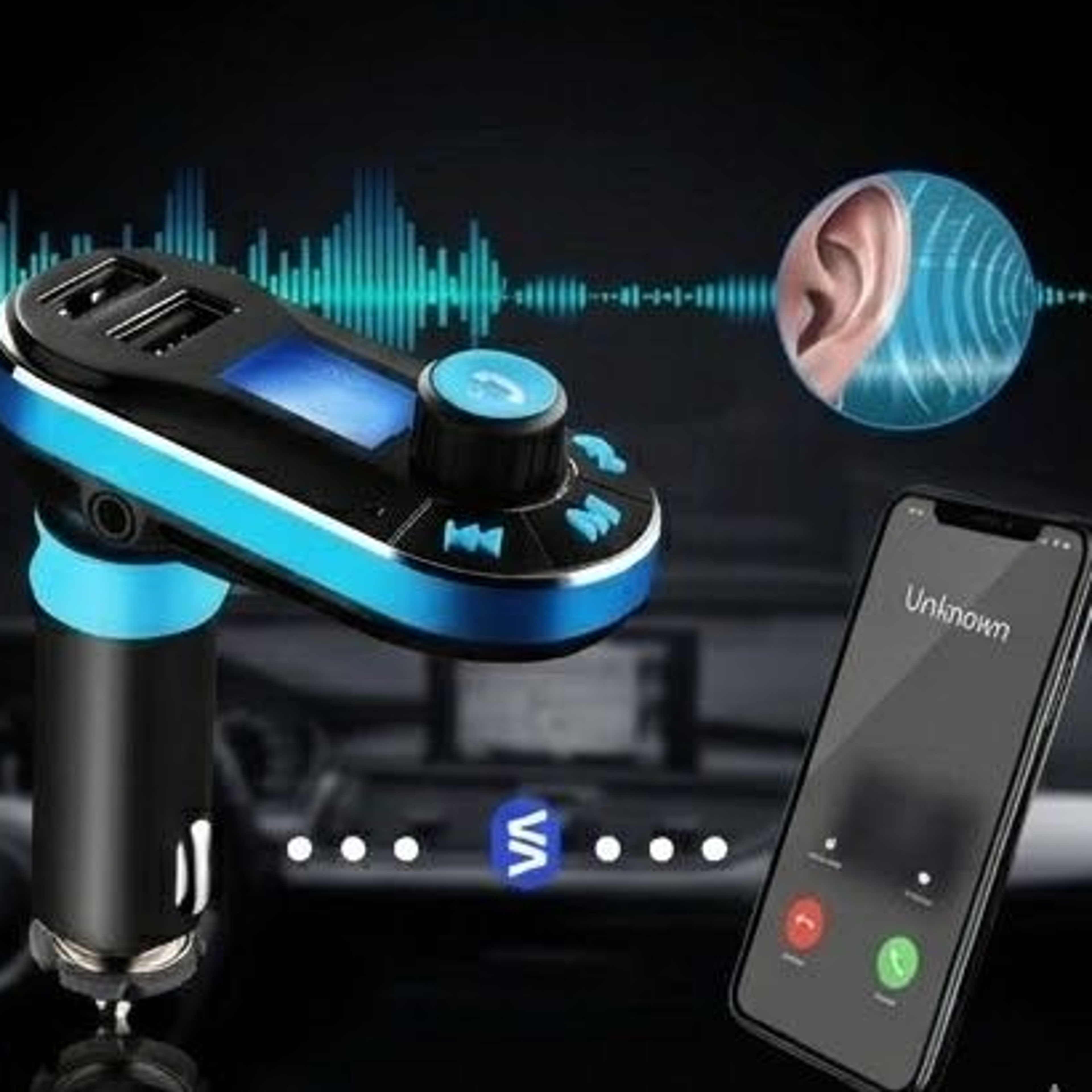 car fm transmitter mp3 player radio adapter kit charger with lcd display & remote control