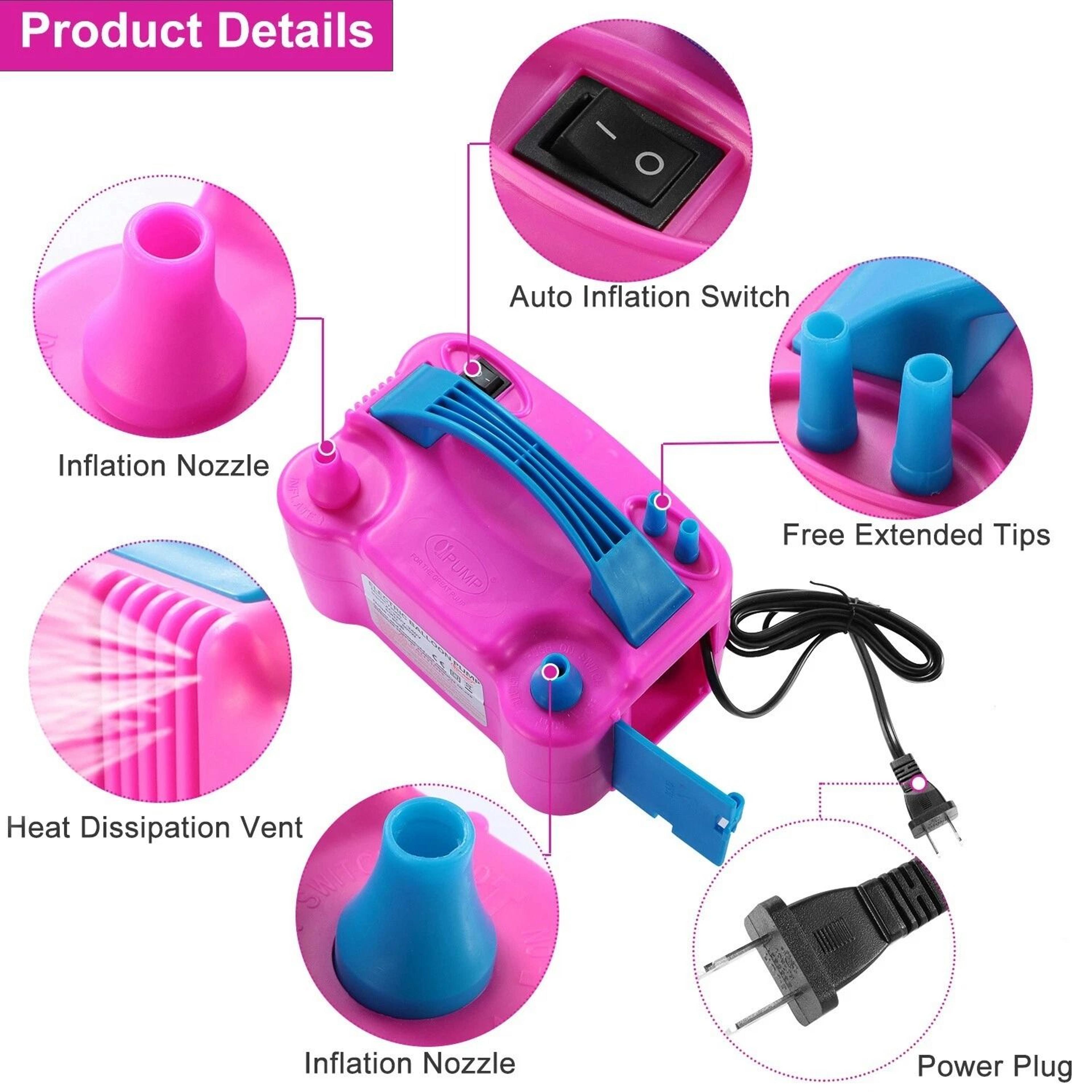 Electric Balloon Pump Dual Nozzle Inflator Party And Wedding Decor Air Blower 5