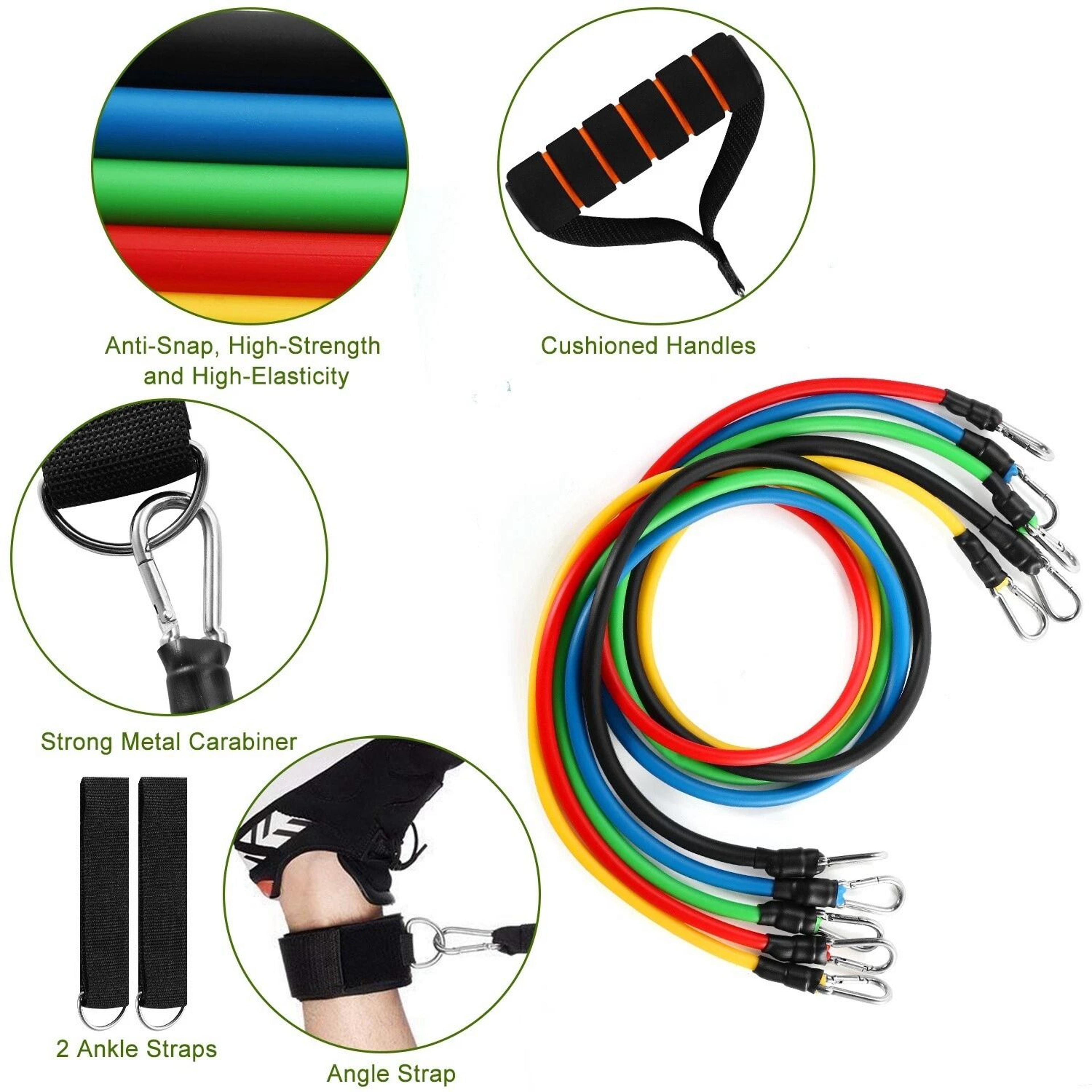 Resistance Band Set For Yoga Pilates  Fitness Versatile Workout Tubes For Home Exercise 9