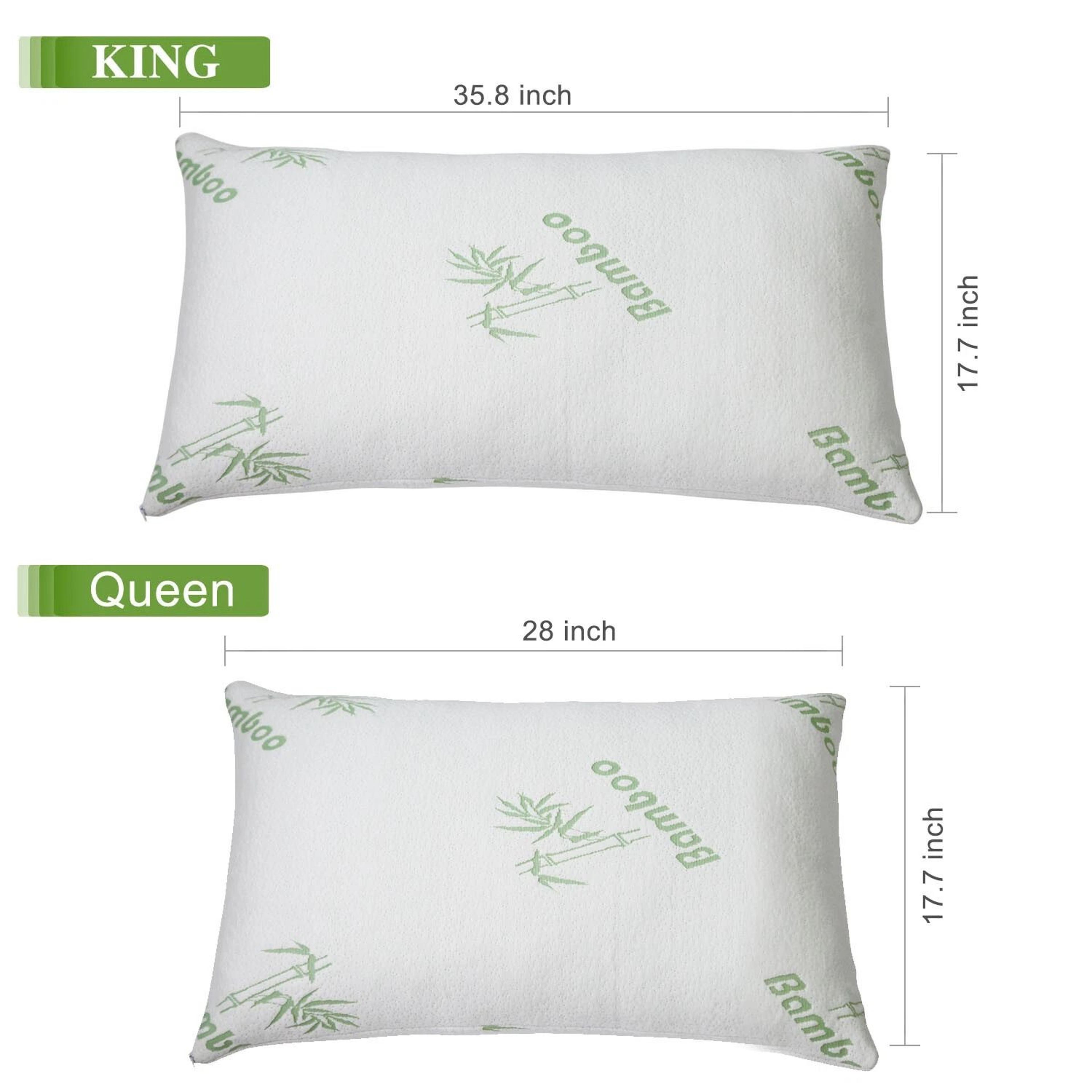 Cooling Bamboo Memory Foam Pillow Soft Hypoallergenic Queen Size Bed Pillow 4