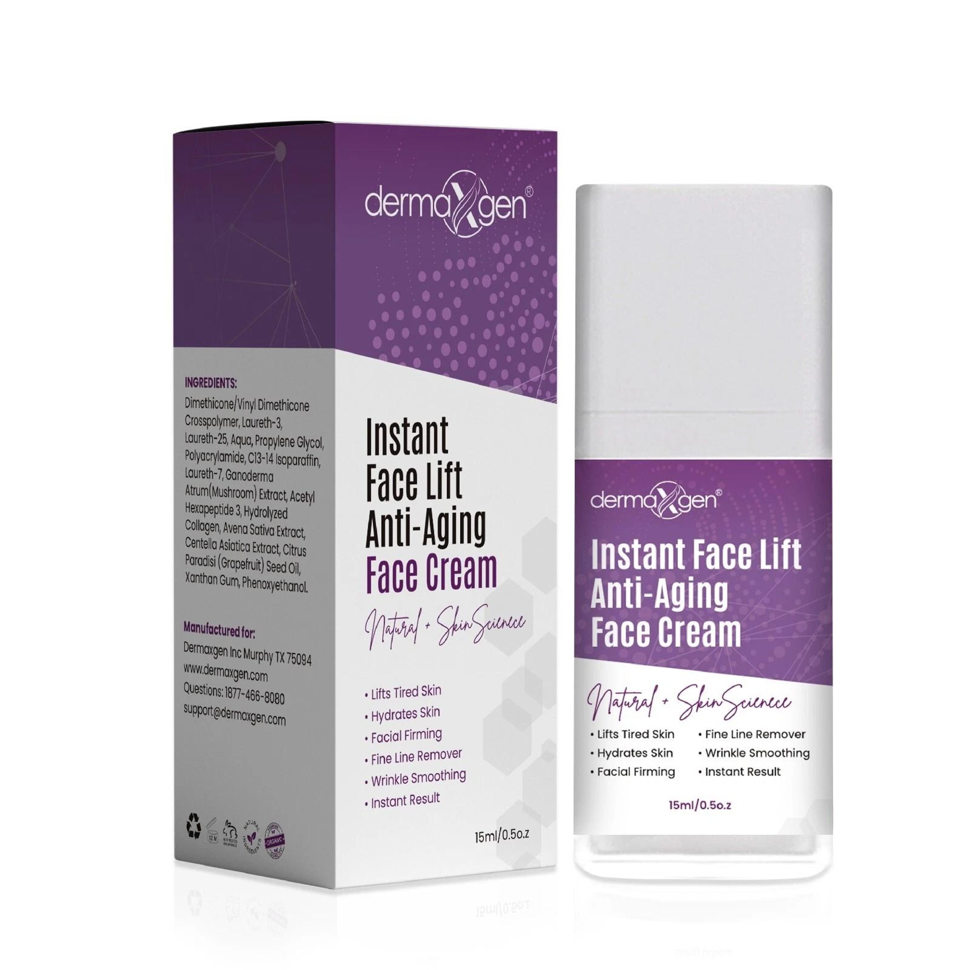 instant face lift cream reduces wrinkles, fine lines & puffiness, firms skin