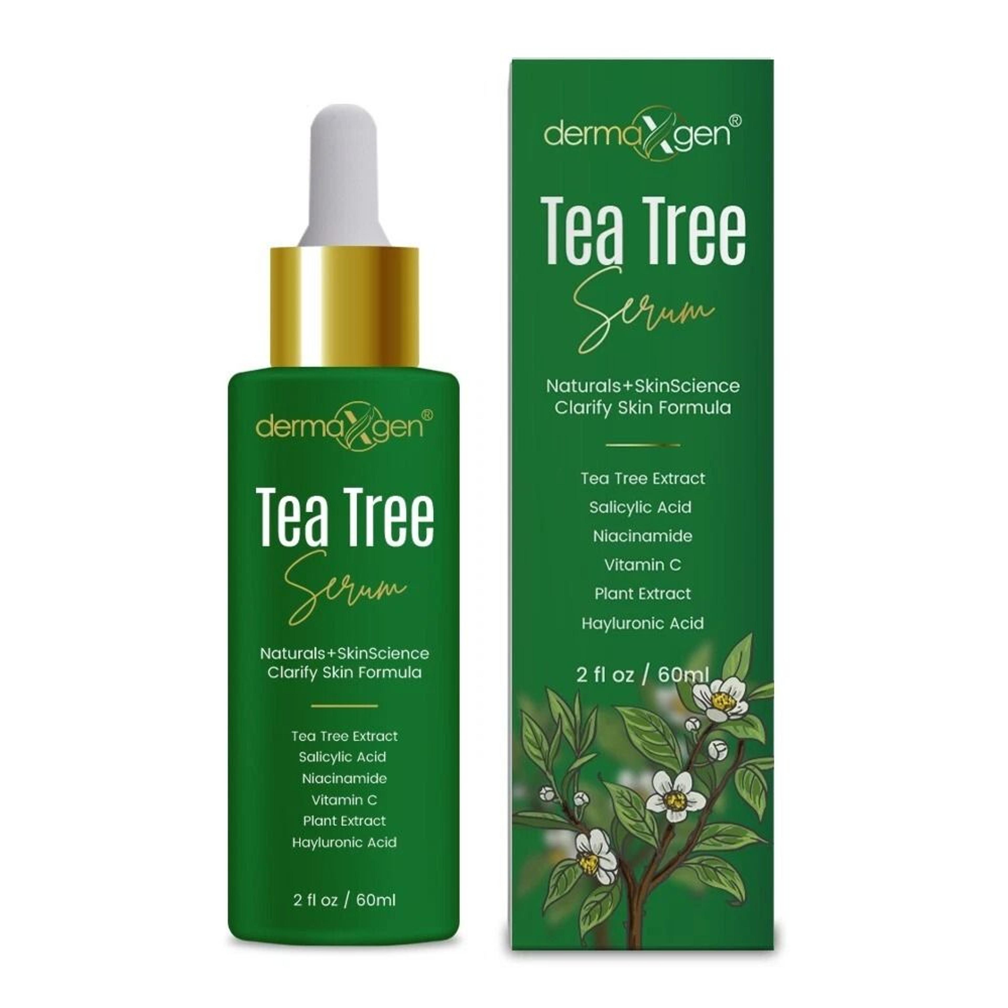 tea tree serum with niacinamide & hyaluronic acid acne treatment for clear skin