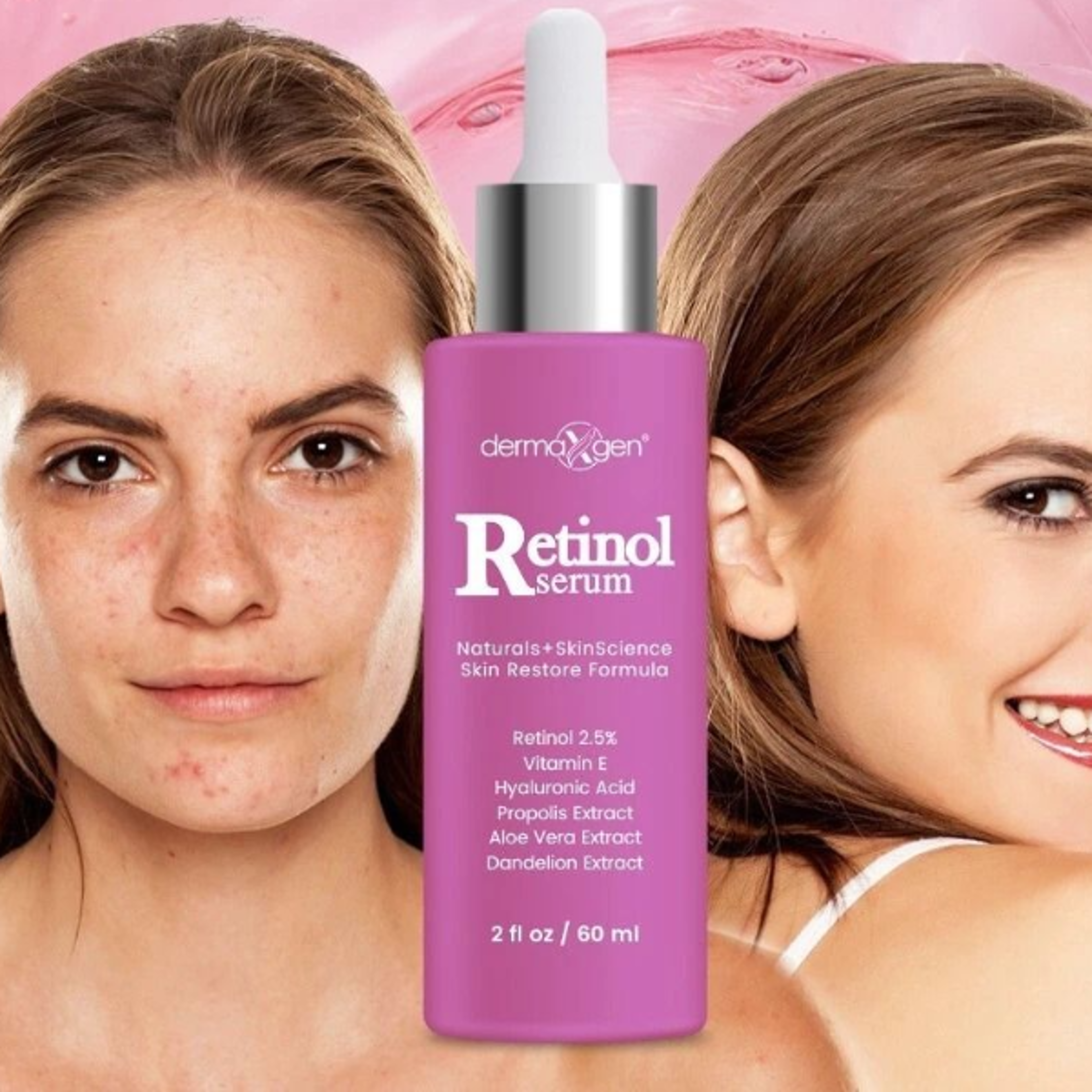 retinol serum for wrinkles & fine lines anti aging ha, 2 fl oz