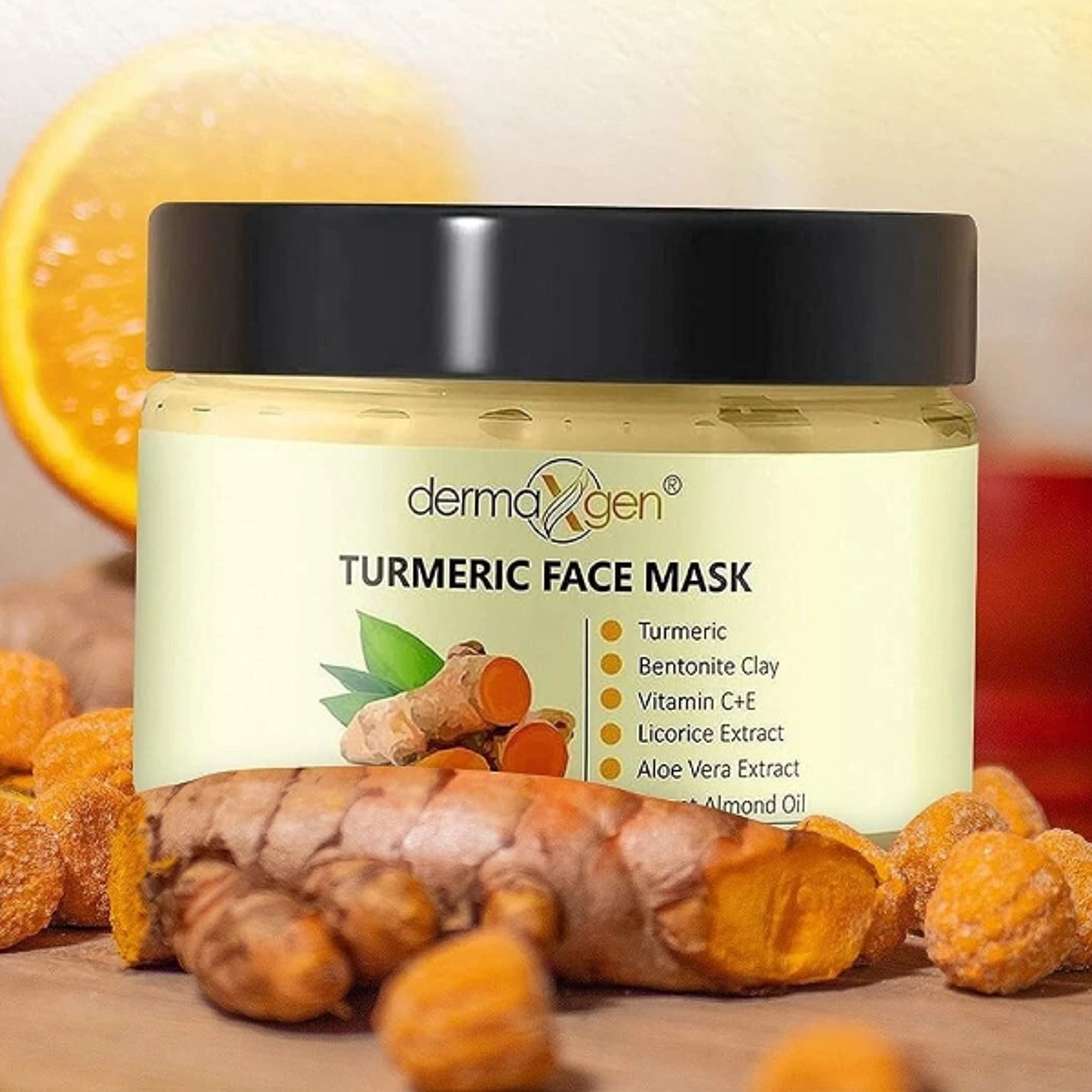 turmeric brightening face mask for pigmentation & dark spot heals, brightens, corrects blemishes