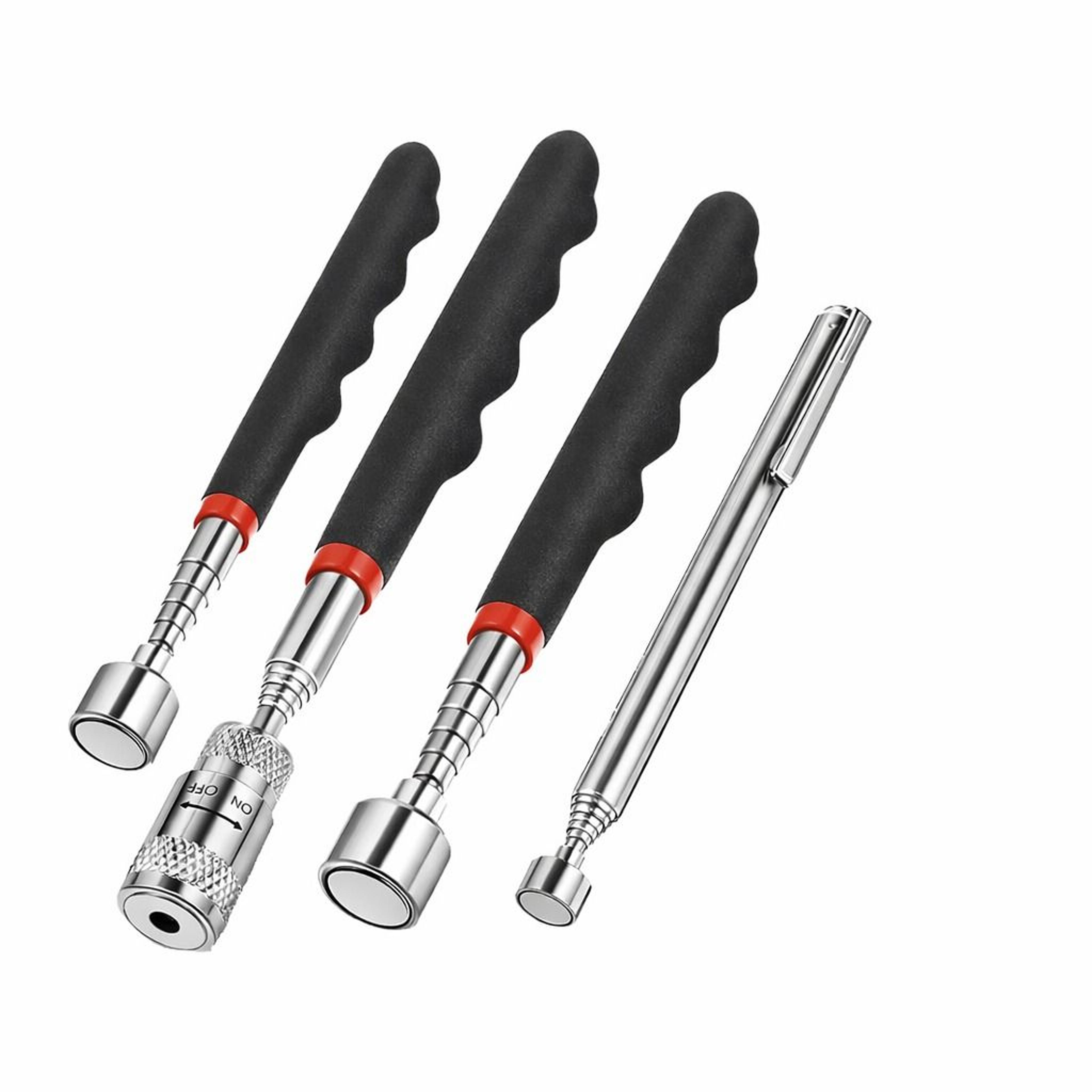 magnetic telescoping pickup tool kit with led light compact grabber stick for easy inspection and retrieval