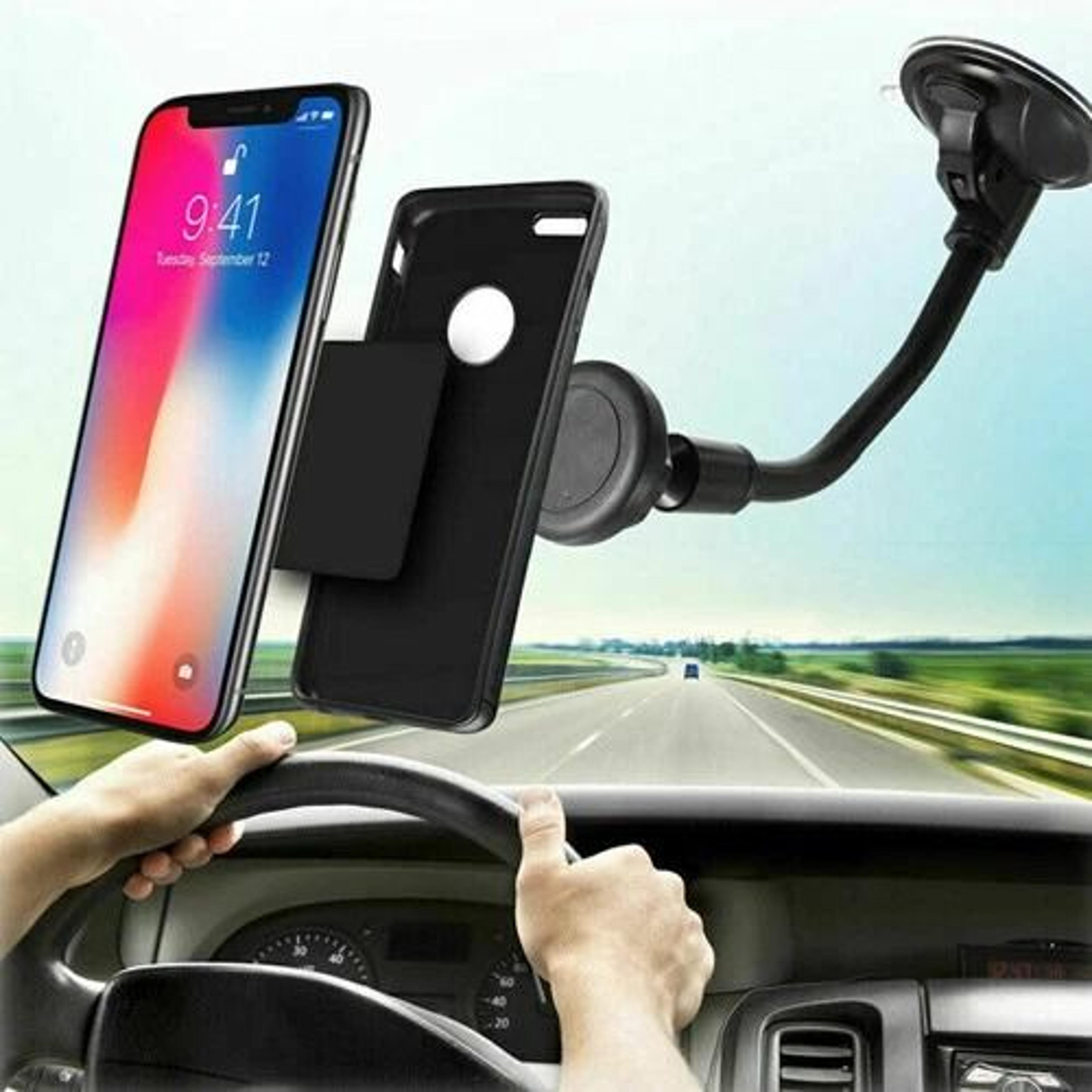 car phone holder for iphone & samsung windshield mount, gps compatible