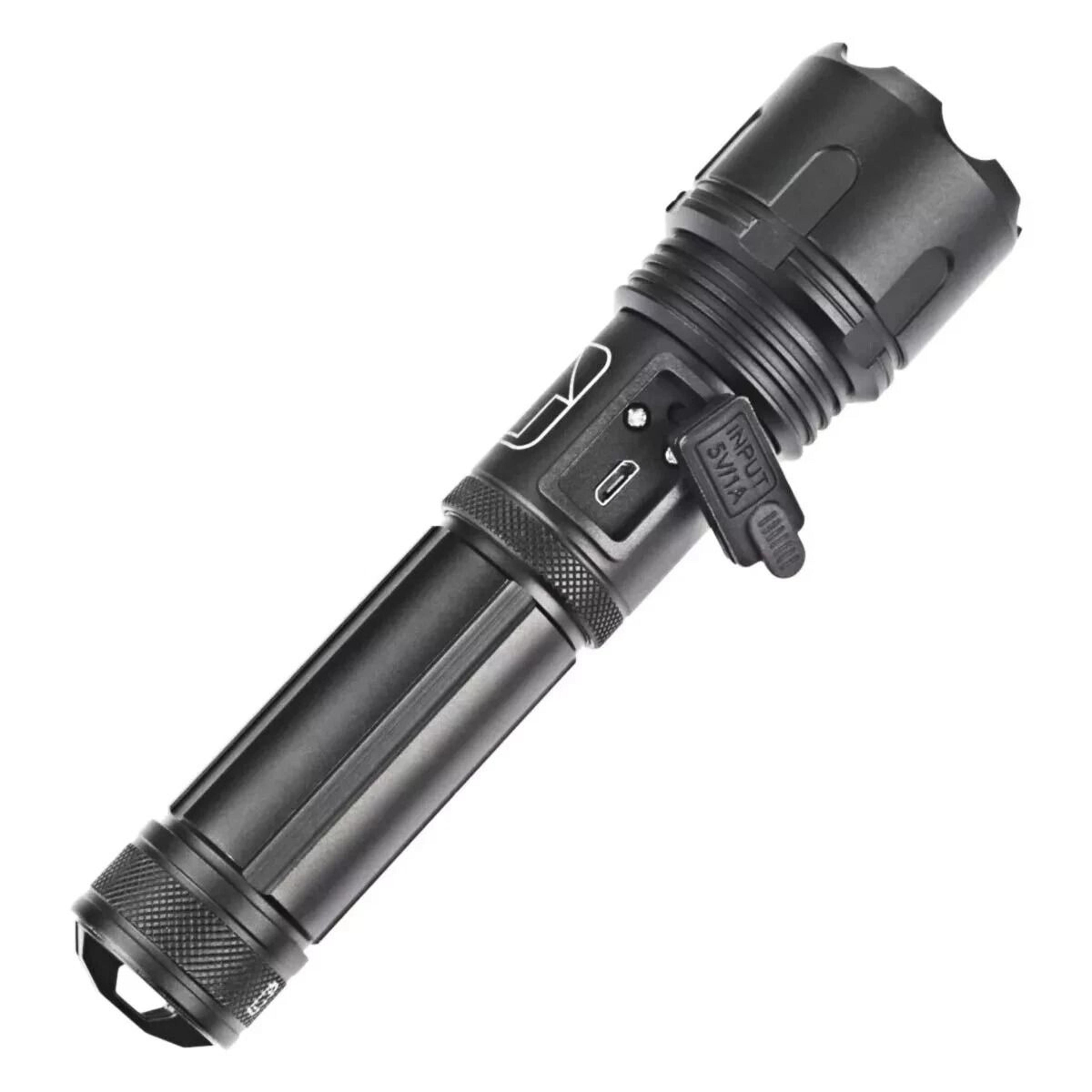 lumens tactical led flashlight rechargeable, waterproof work light for outdoor & emergency use