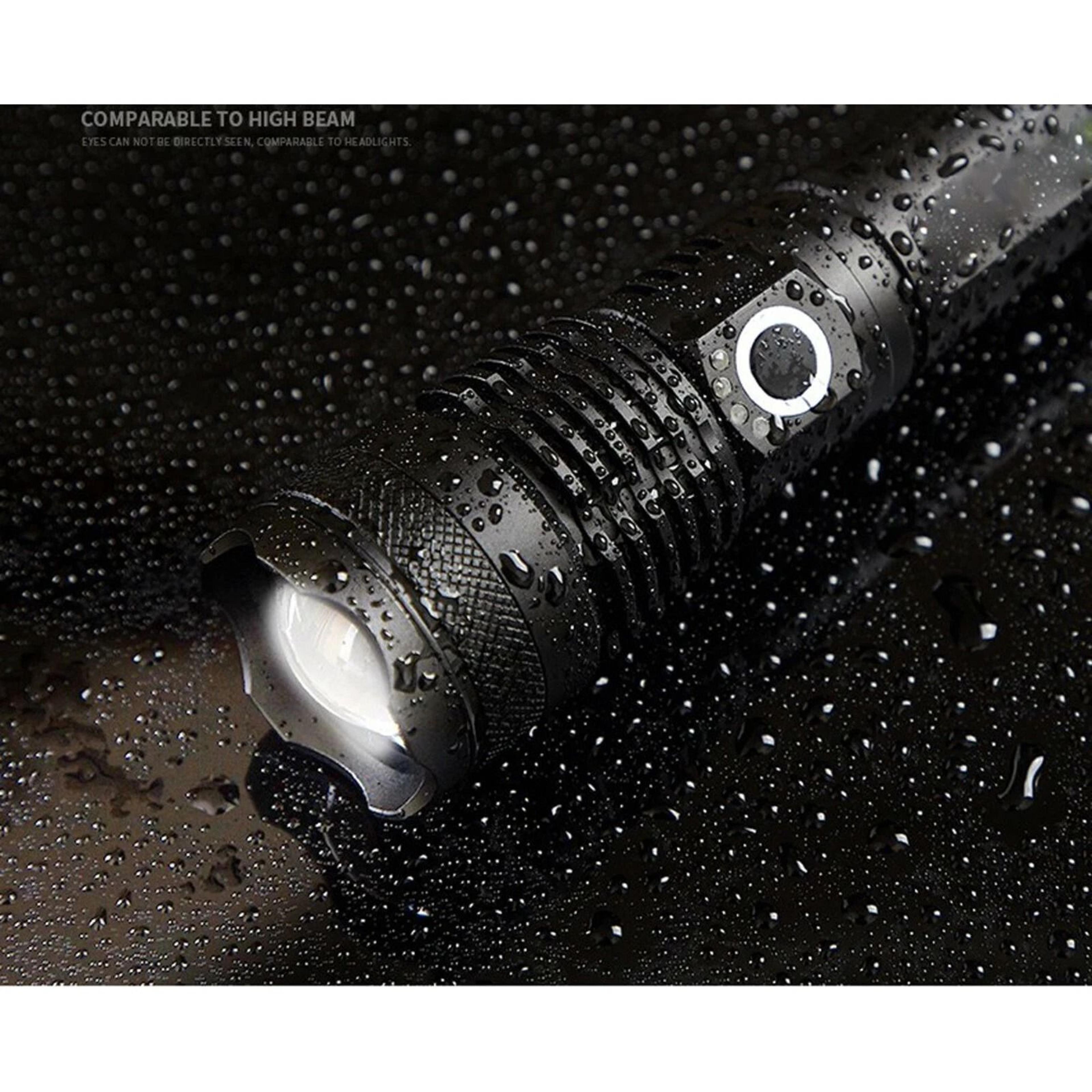 Super Bright Rechargeable LED Flashlight Adjustable Zoom Torch Waterproof Lumens 2