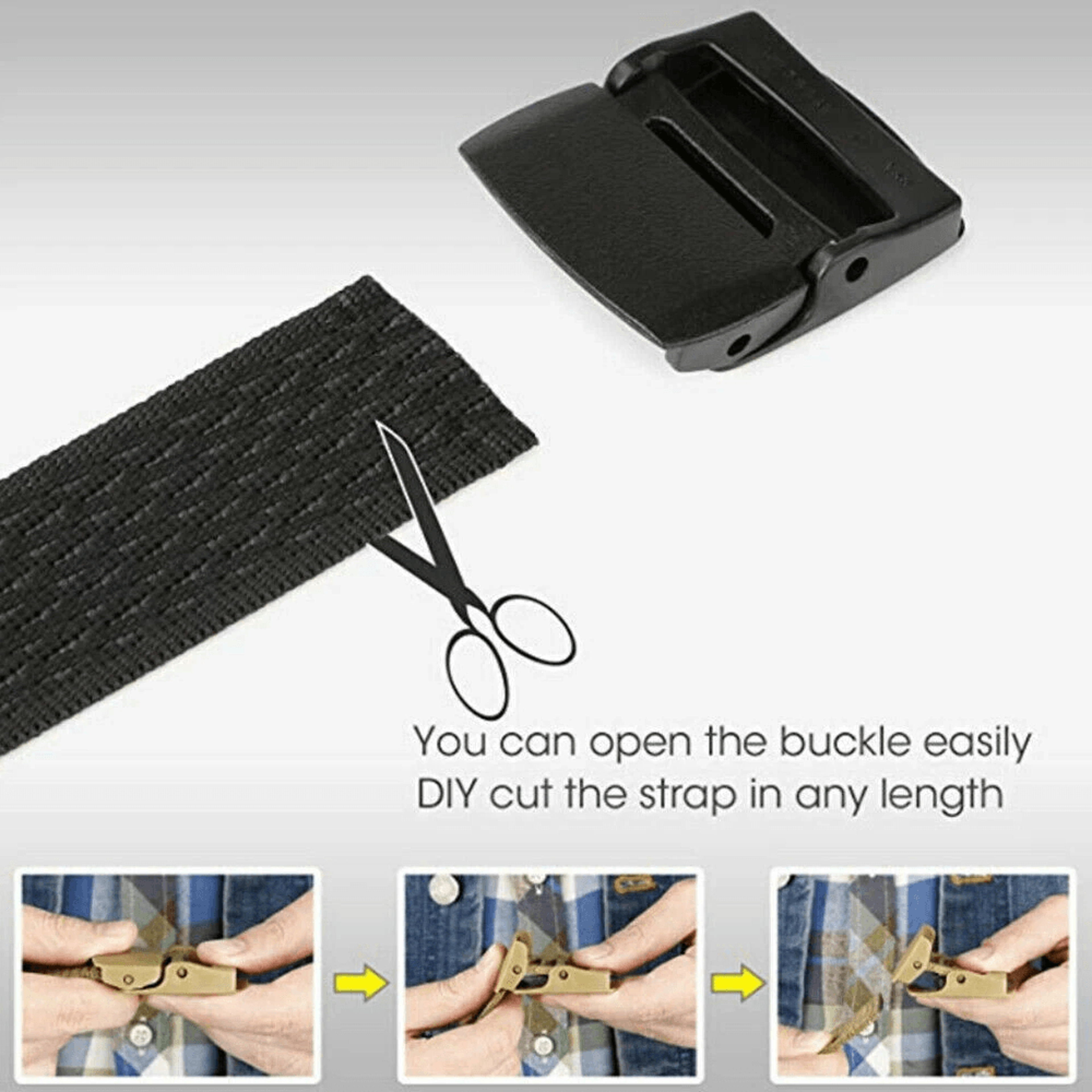 Mens Tactical Military Belt Nylon Canvas With Plastic Cam Buckle Adjustable Webbing 3