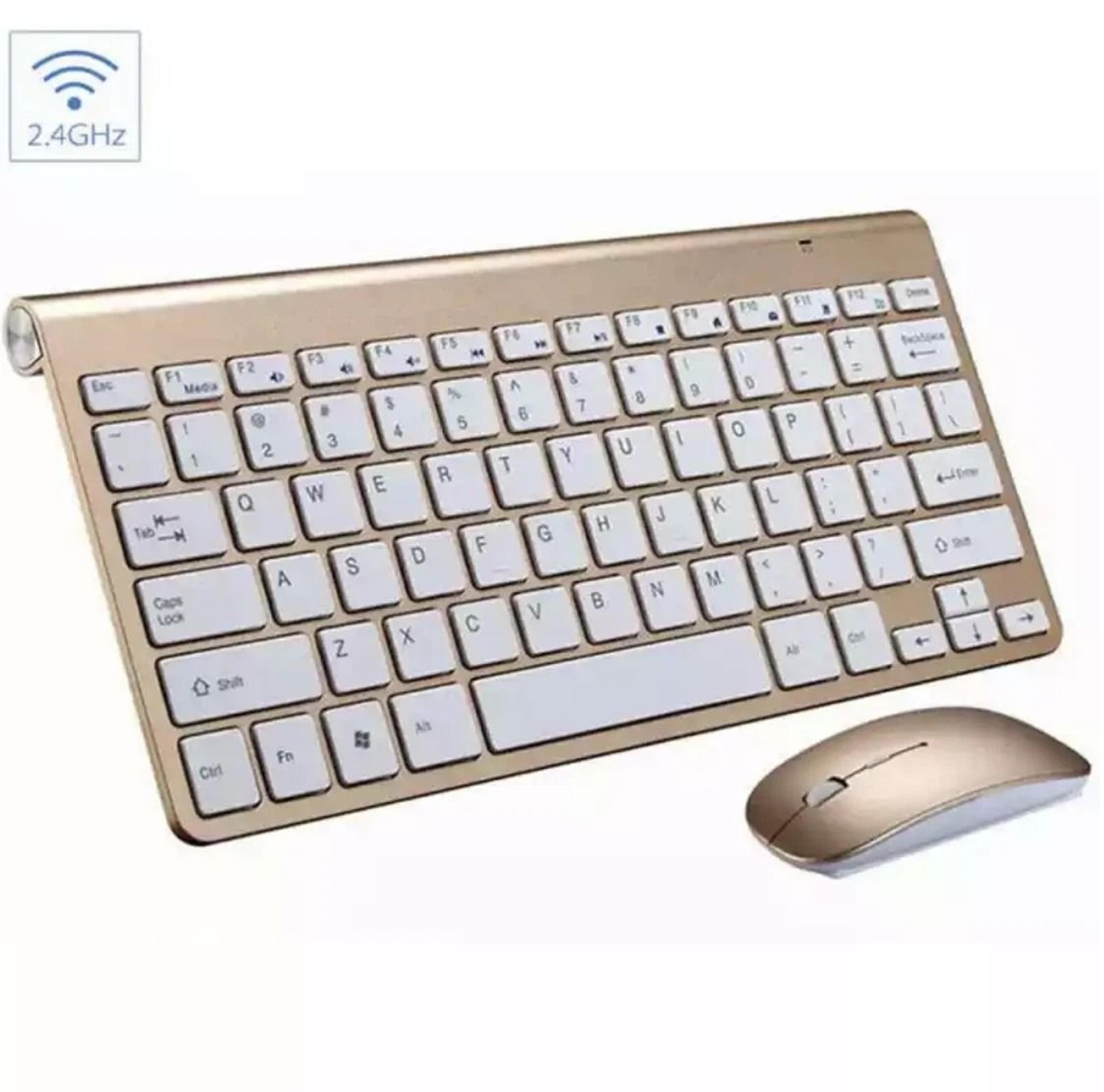 mini wireless keyboard & mouse set, waterproof for mac & pc, compact & durable
