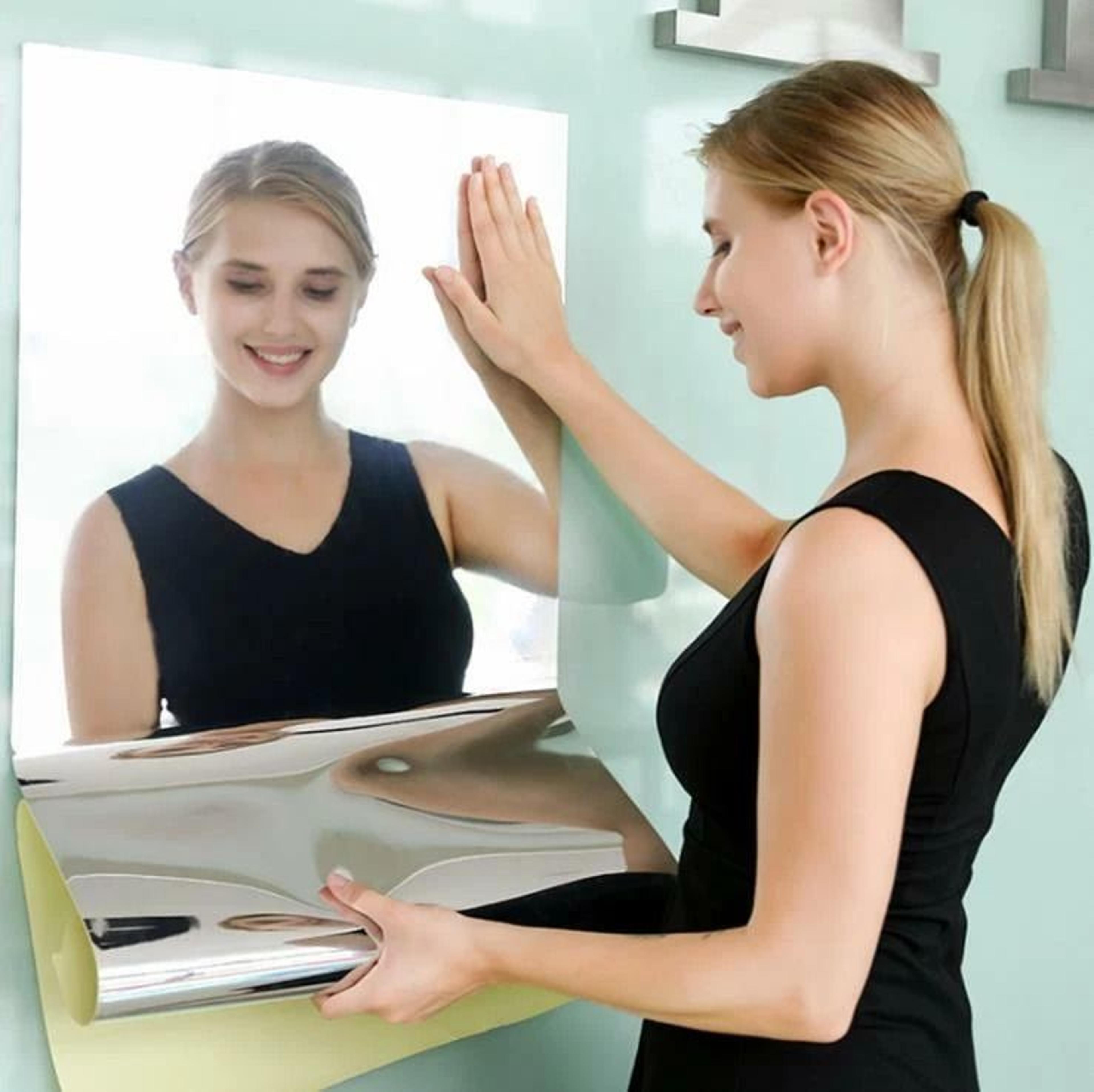 self adhesive mirror wall sticker reflective film paper for kitchen decor